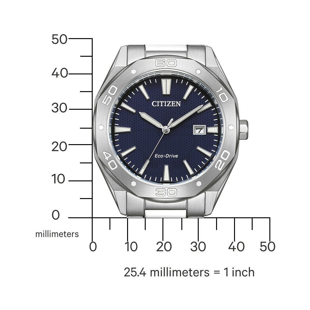 Citizen Solarhorloge Polshorloge, herenhorloge, roestvrijstalen band, analoog, datum, Eco-Drive