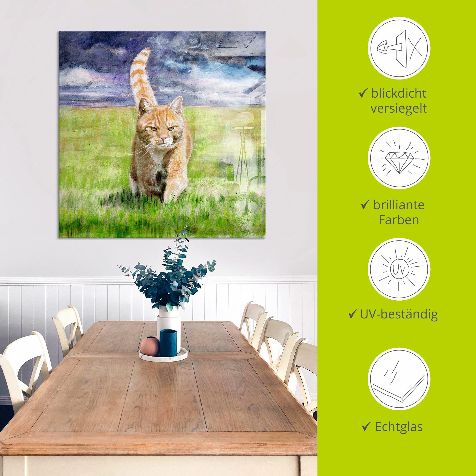 Artland Print op glas Op jacht in verschillende maten