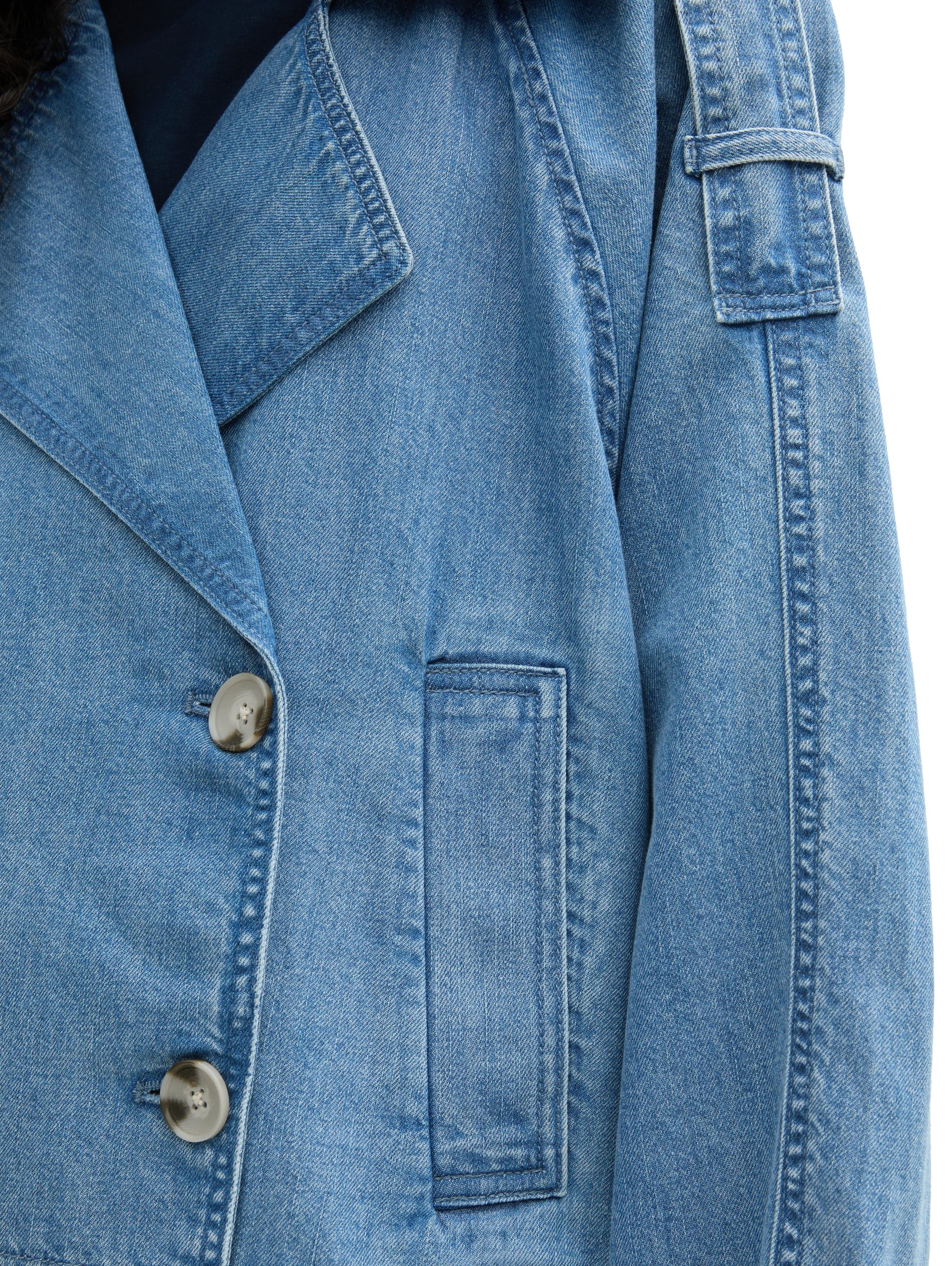 Tom Tailor Denim Jeansjack met verstelbare riemen op mouwen, zoom en schouder