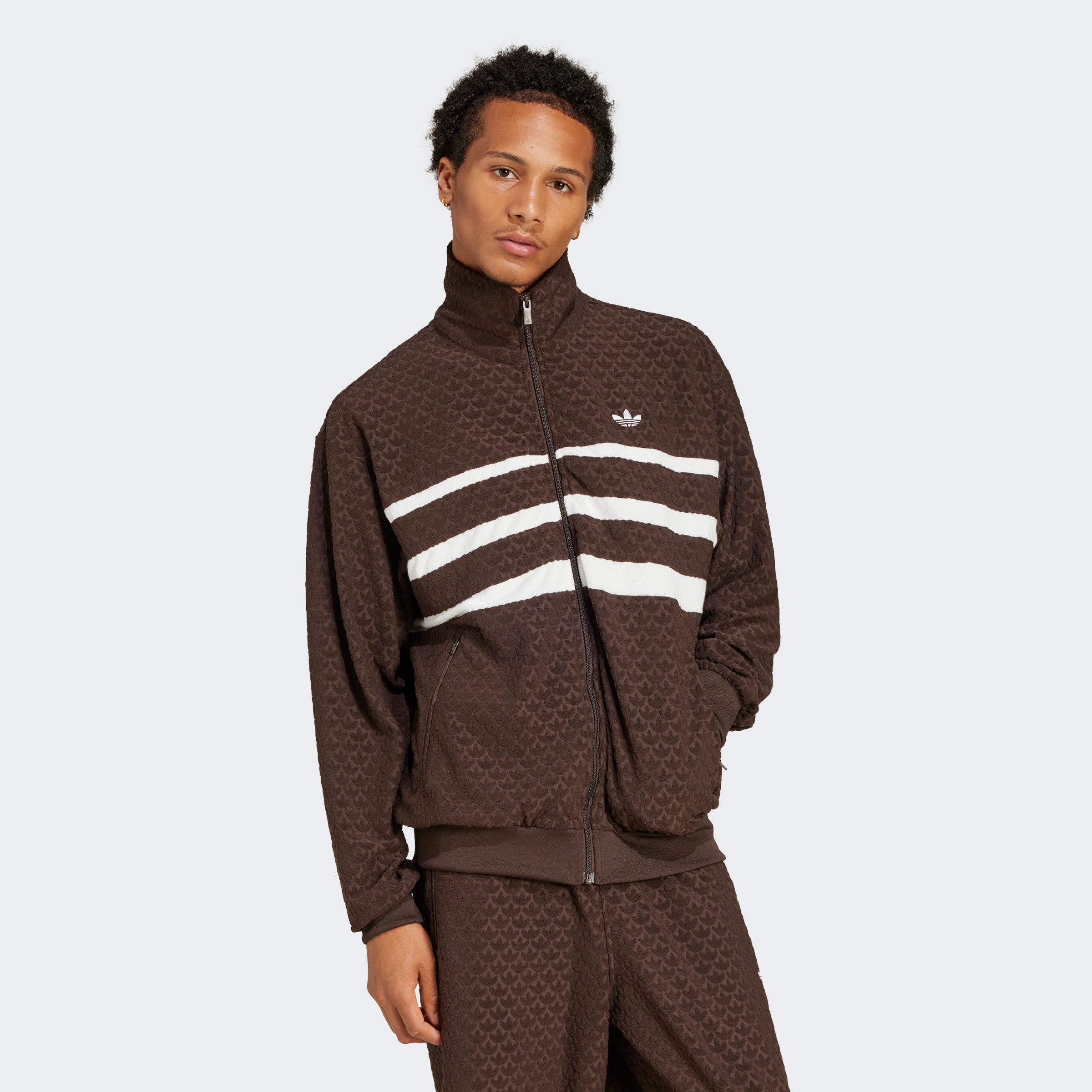 Adidas Retro Geometrische Casual Jas Brown Heren