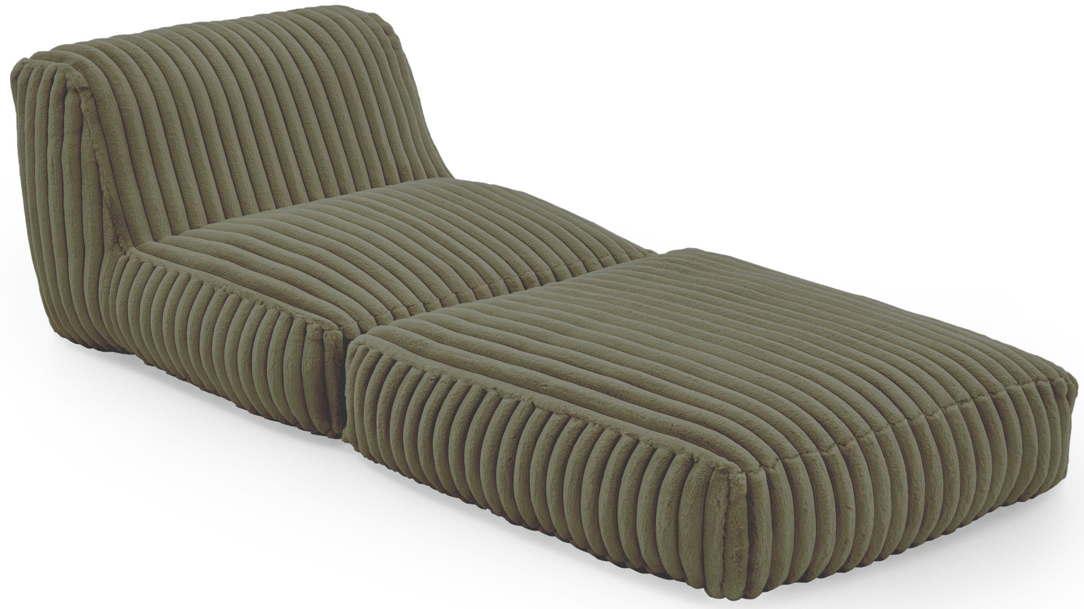 INOSIGN XXL-fauteuil Pia Loungestoel in Megacord, 2 maten, slaapfunctie en poef/voetenbank functie