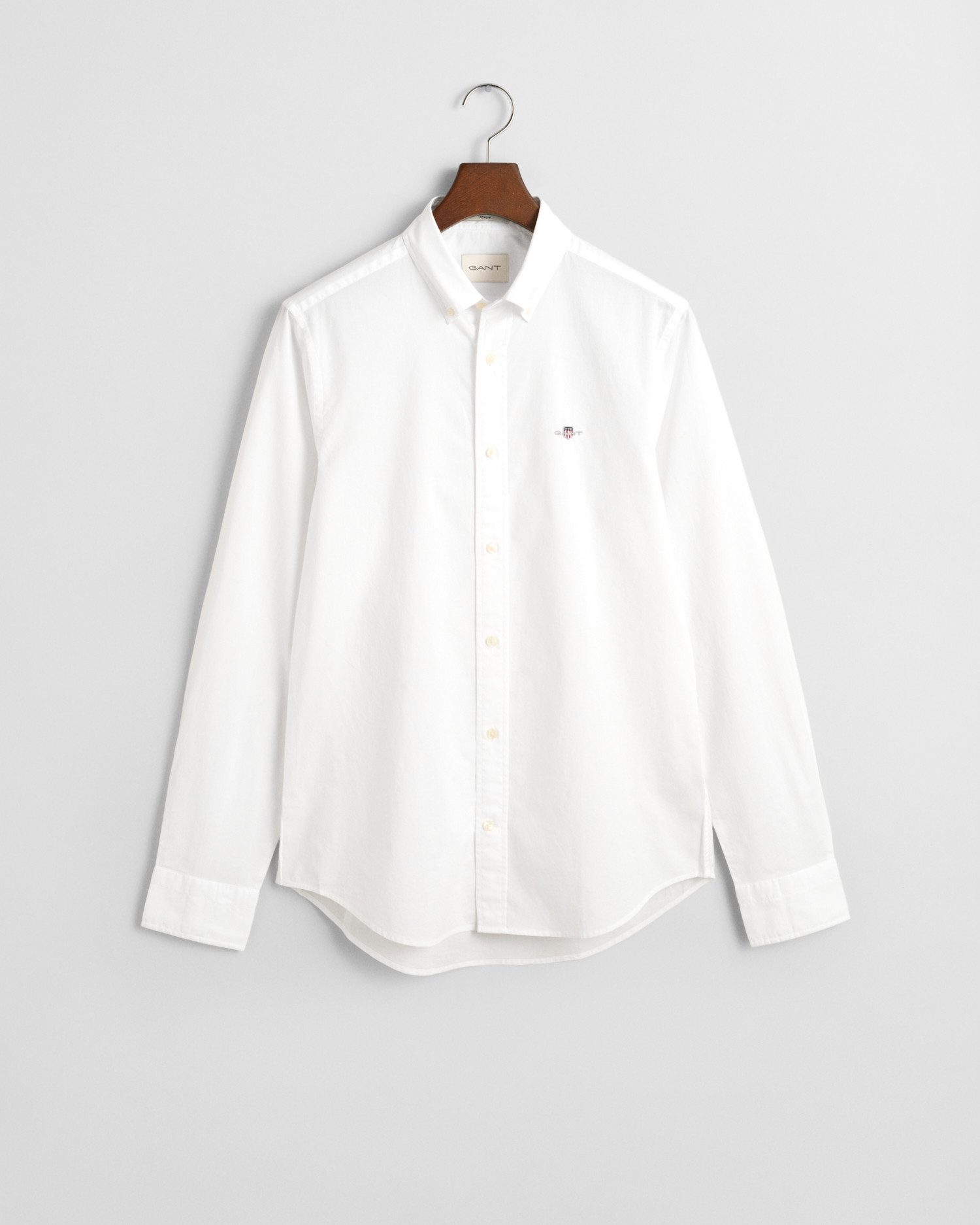 Gant Overhemd met lange mouwen Slim fit poplin overhemd licht slijtvast easy care