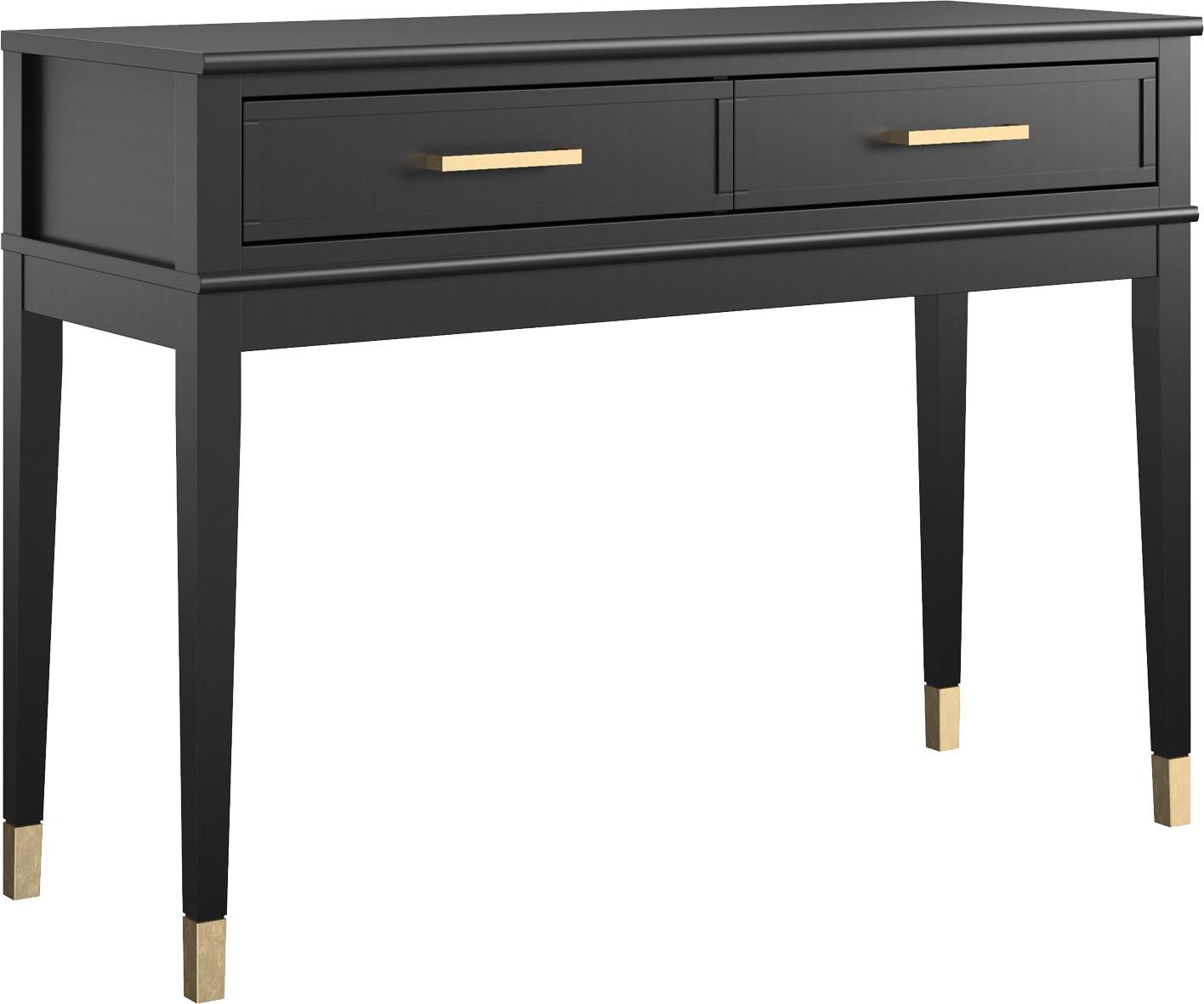 CosmoLiving by Cosmopolitan Sidetable Westerleigh met 2 laden, onderhoudsvriendelijk mdf, massief houten poten, hoogte 76 cm (1 stuk)