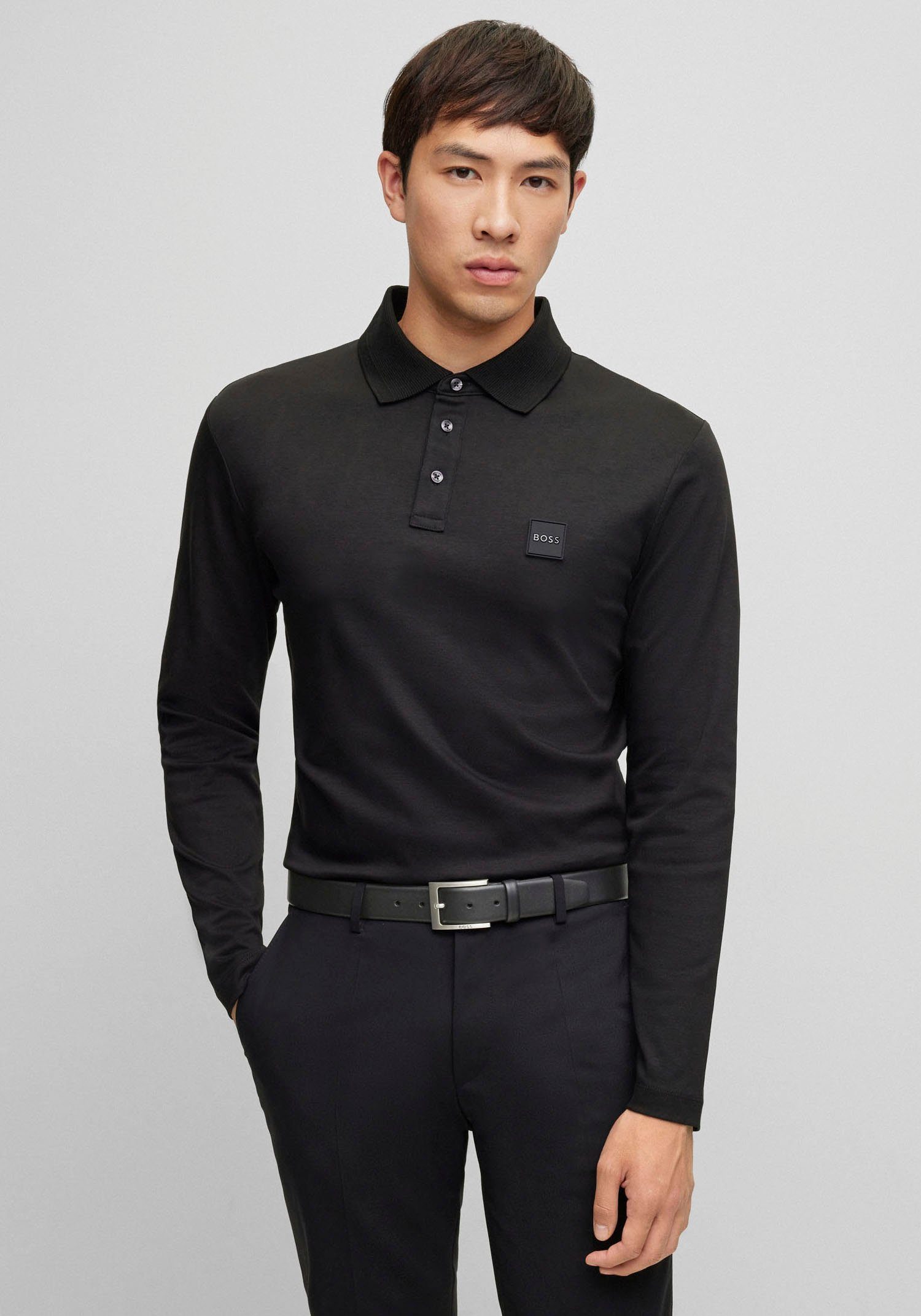Boss Leren riem van nappaleer met boss logo-speldsluiting