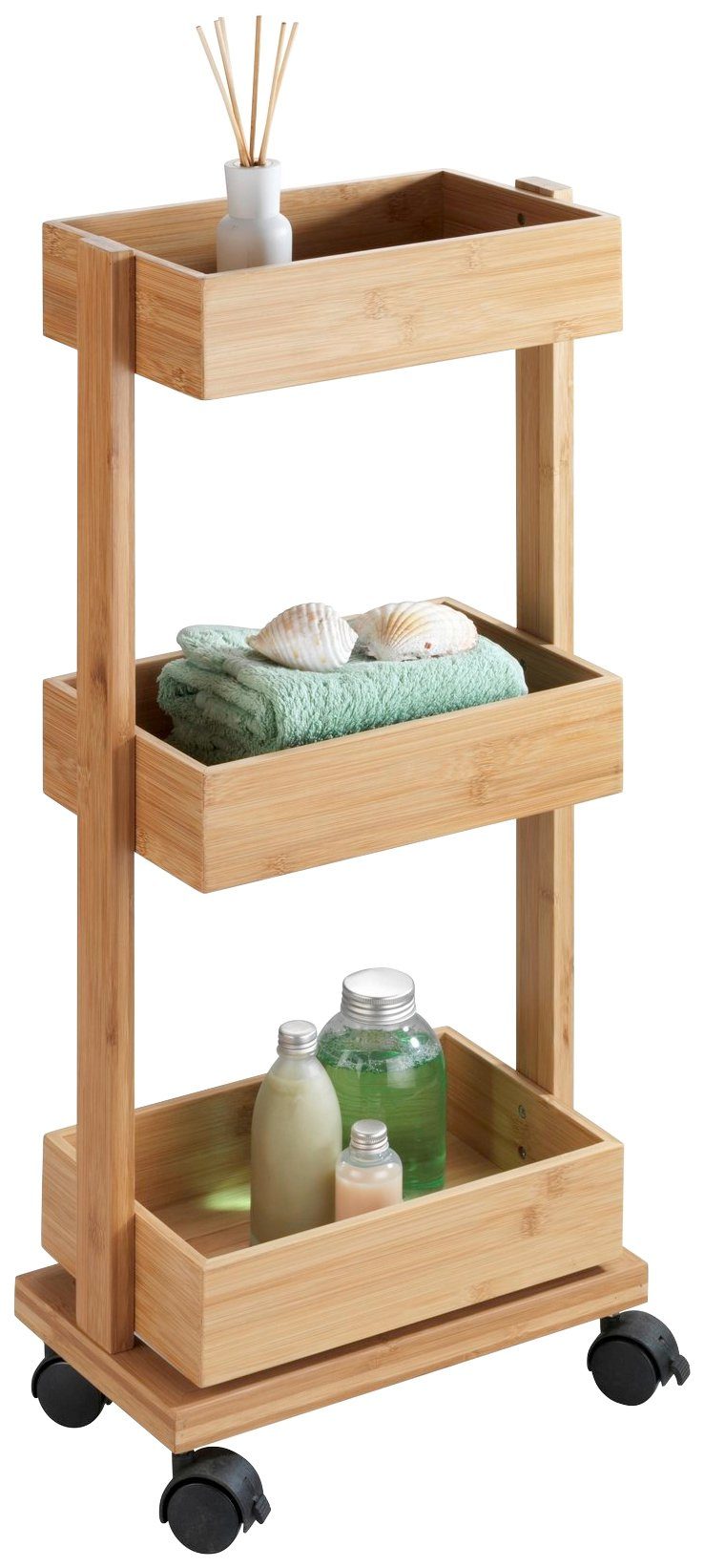 WENKO Trolley Rek Tortona Badkamerkast met 3 legplanken