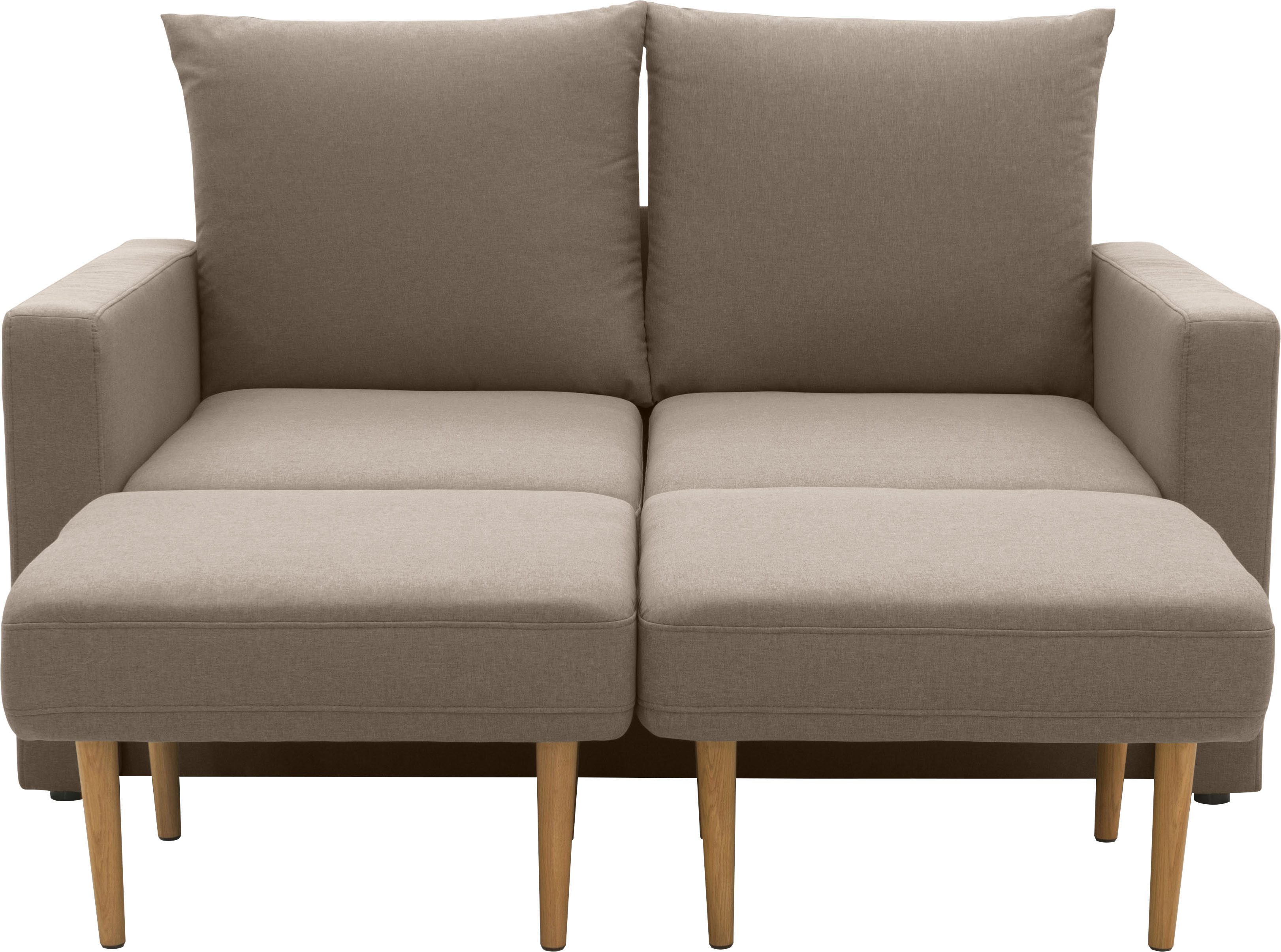 DOMO collection 2-zitsbank Slunce, buitenruimtewonder 2-zits inclusief 2 hockers, geschikt voor buiten