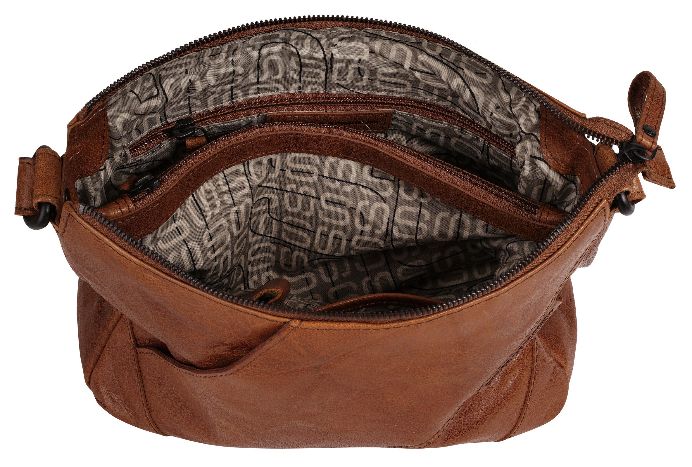 Spikes & Sparrow Schoudertas echt leder