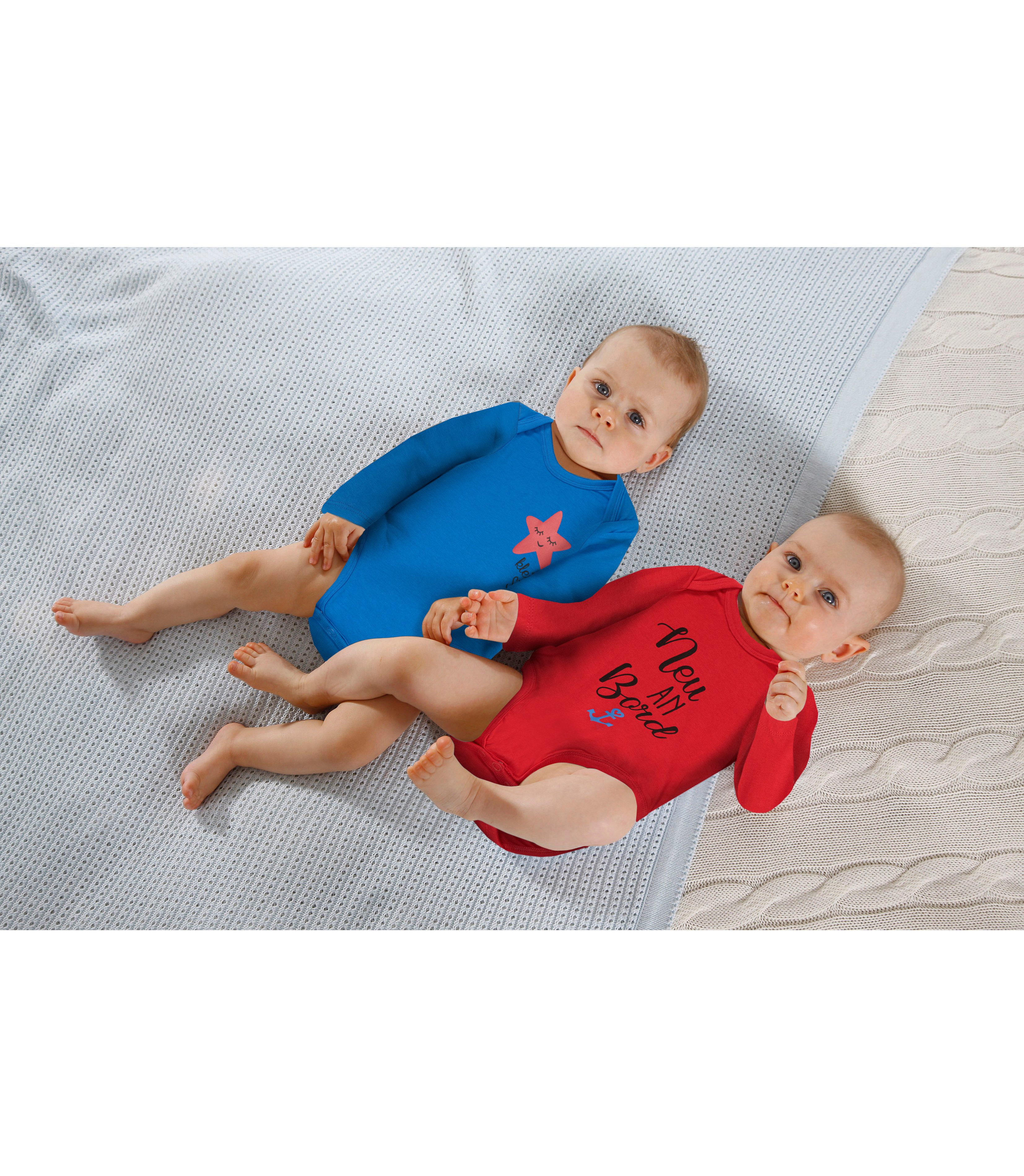 KIDSWORLD Body met lange mouwen 2-pack baby rompertjes met teksten, Nieuw aan boord (set, 2-delig, 2)