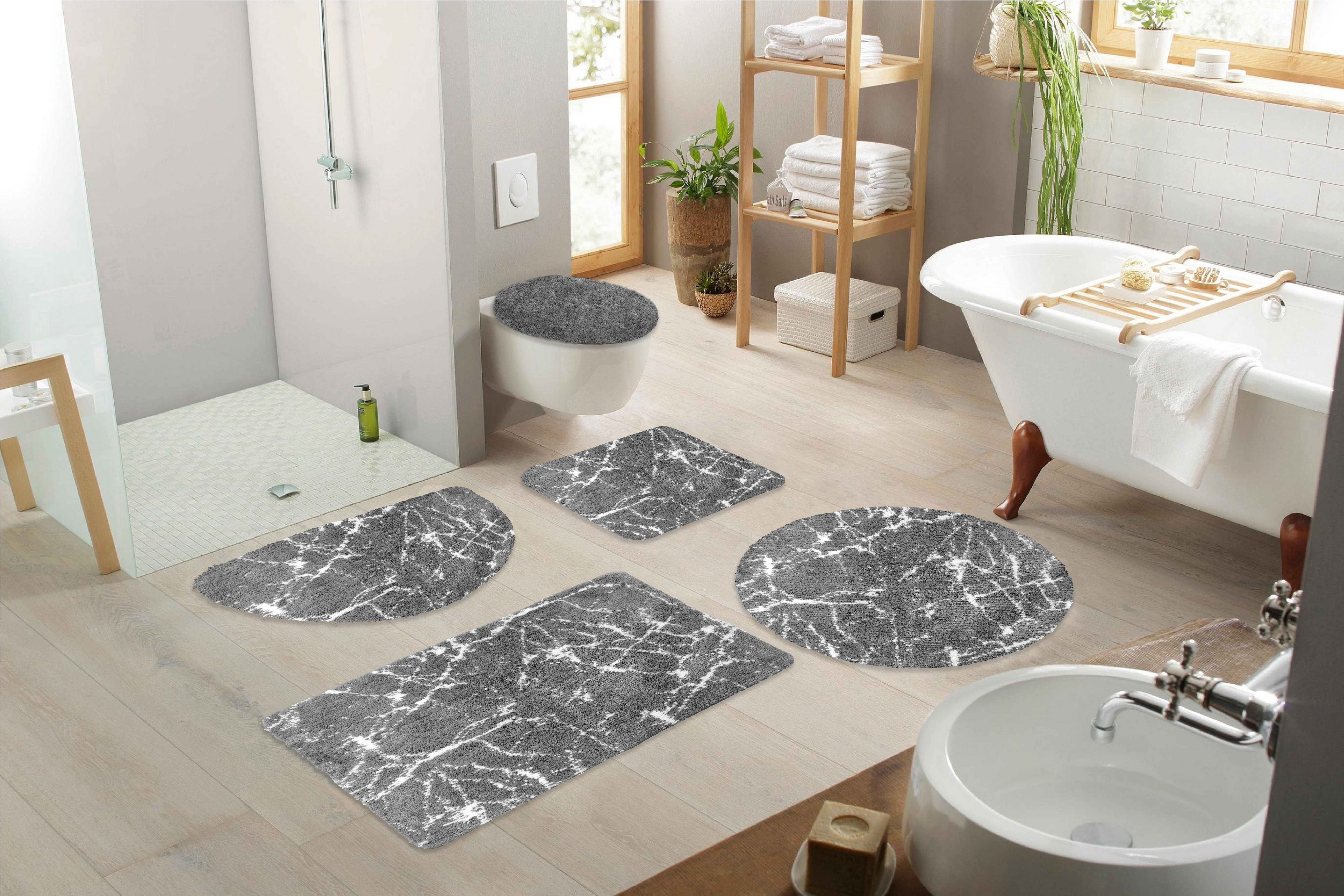 my home Badmat Marble Badmat, marmer-design, ook als 3-delige badmatten set