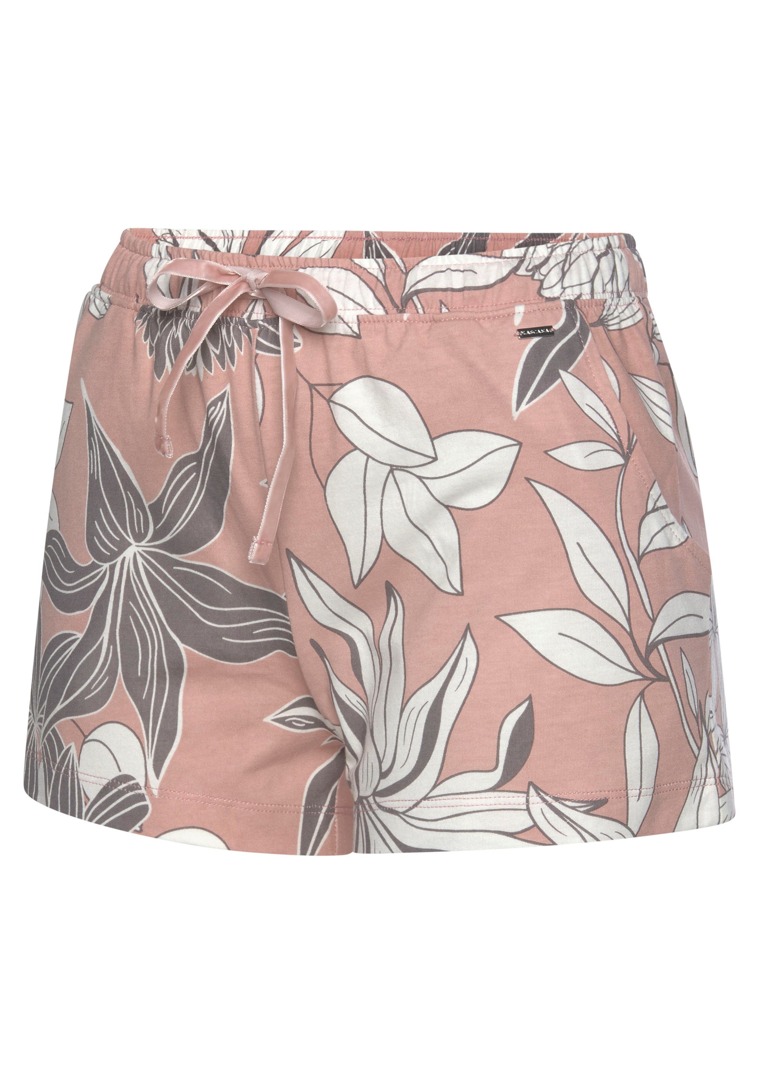 Lascana Pyjamashort met bloemenprint