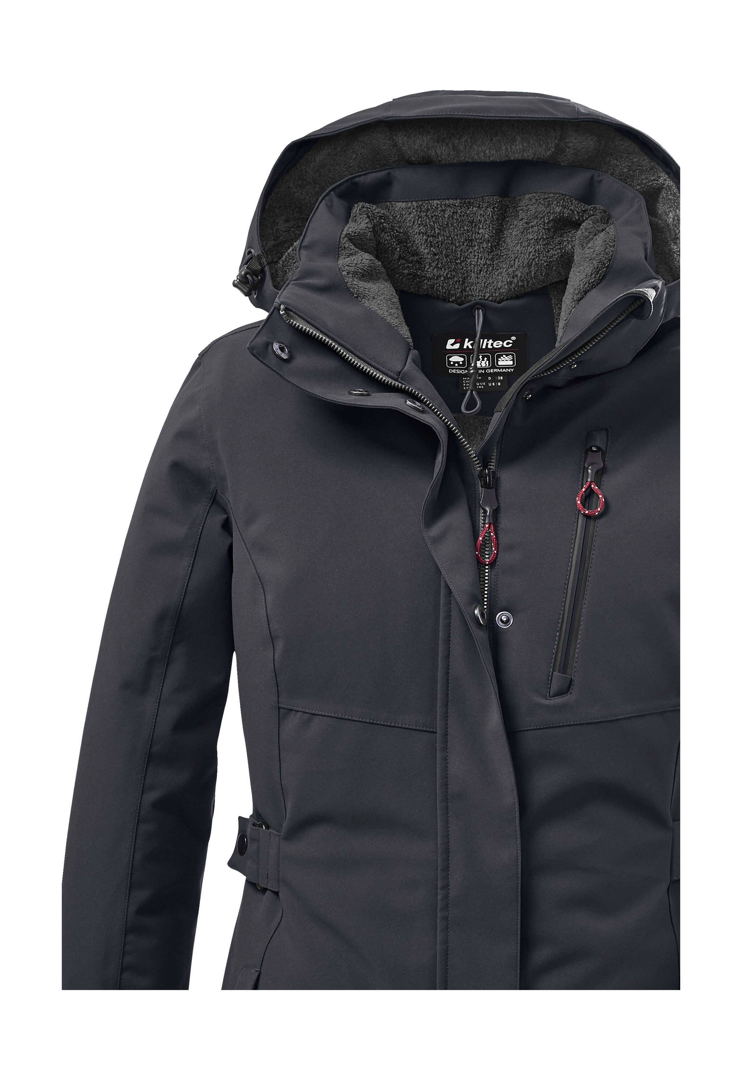 Killtec Parka KOW 165 WMN PRK Water- en winddichte parka met teddyfleece en afneembare capuchon