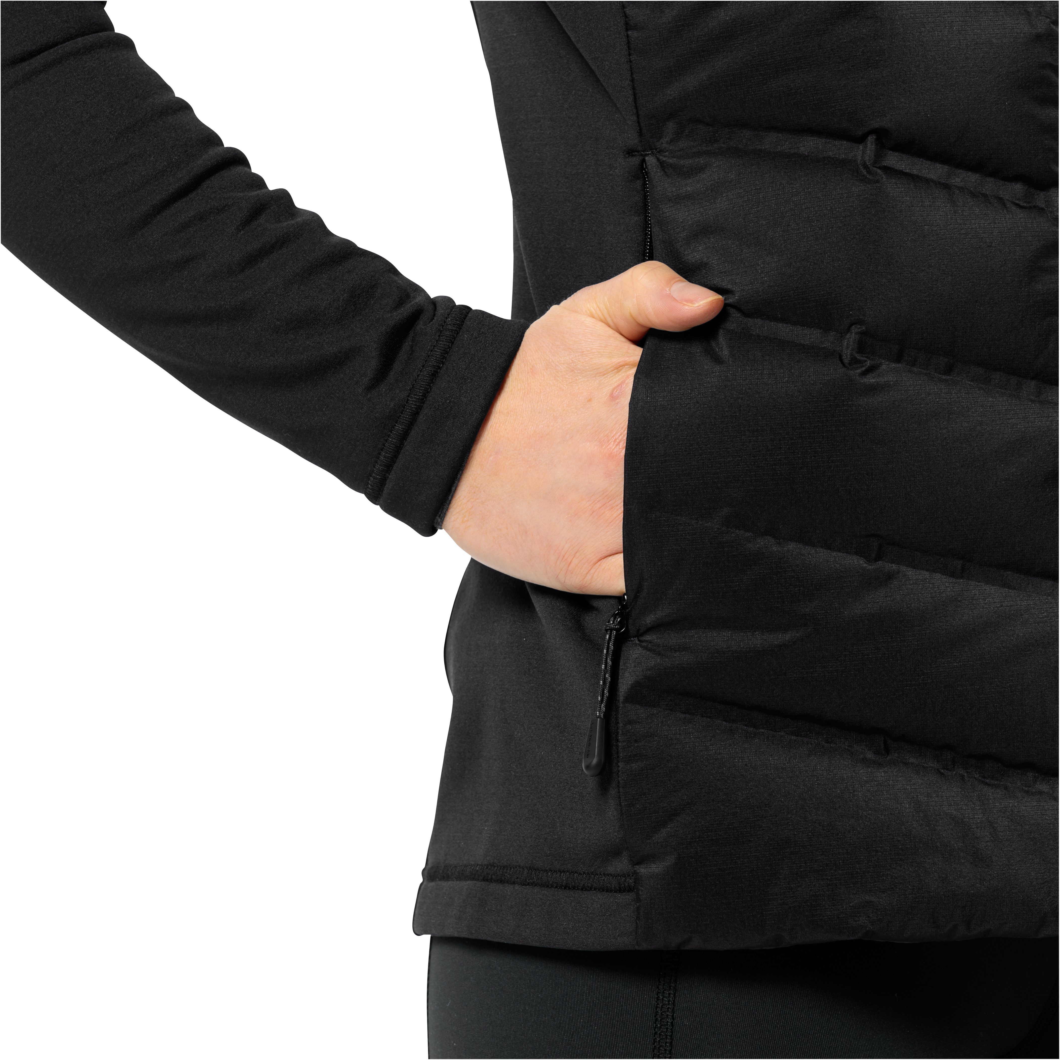 Jack Wolfskin Fleecejack TASMAN DOWN HYBRID W verwarmende hybride capuchonjack voor elk pad