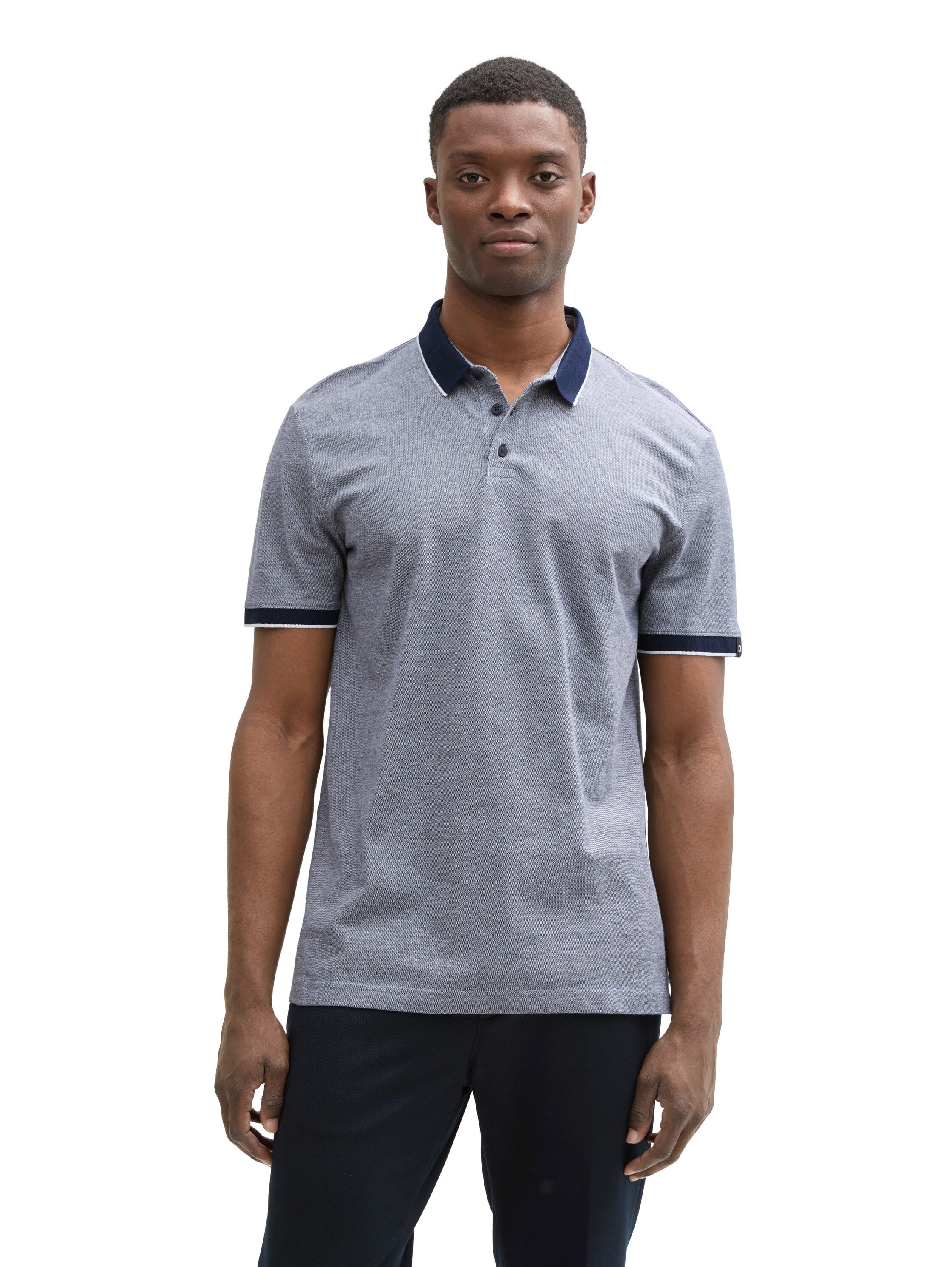 Tom Tailor Denim Poloshirt met contrastdetails heren poloshirts maat S blauw
