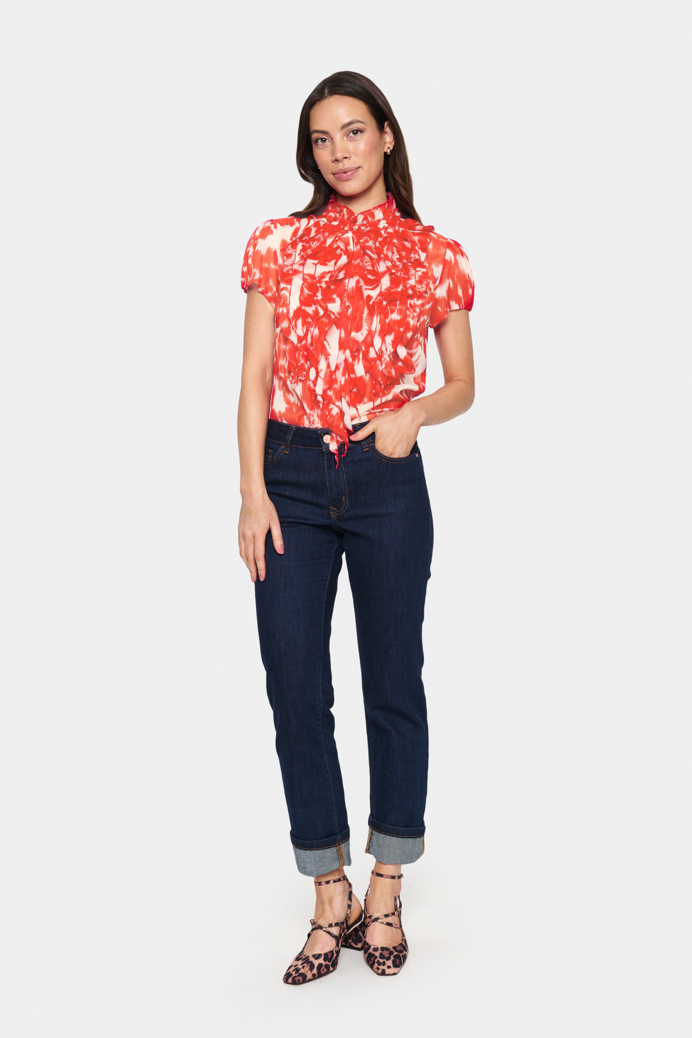 Saint Tropez Blouse met ruches LiljaSZ Crinkle SS Shirt