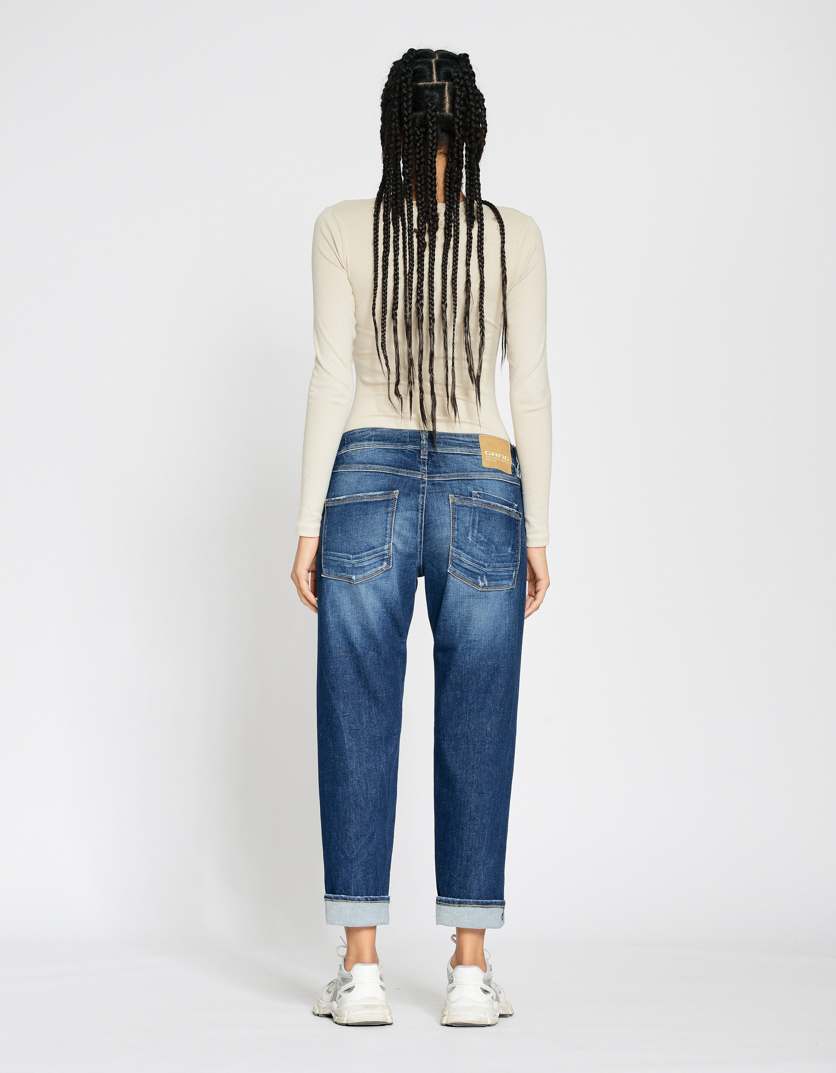 GANG Boyfriendjeans 94NADIA 5-pocketsstijl met ritssluiting en knoop