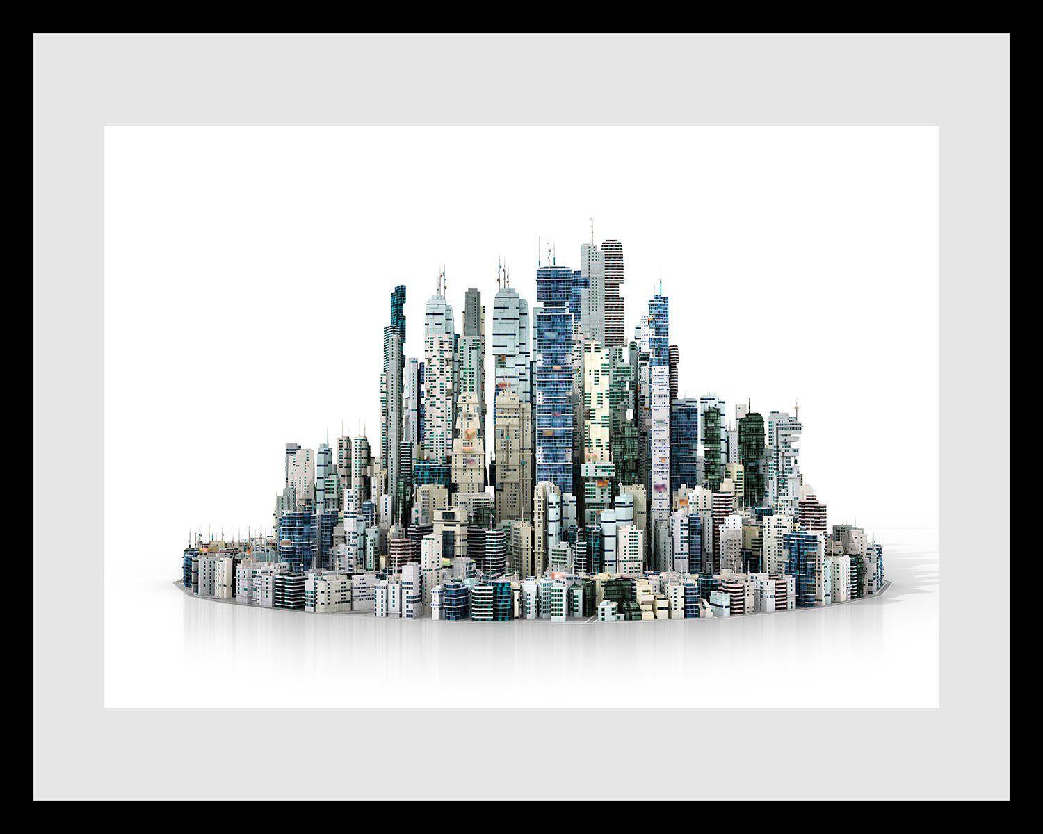 queence Wanddecoratie Big City Life HD premium posterdruk incl. houten lijst (1 stuk)