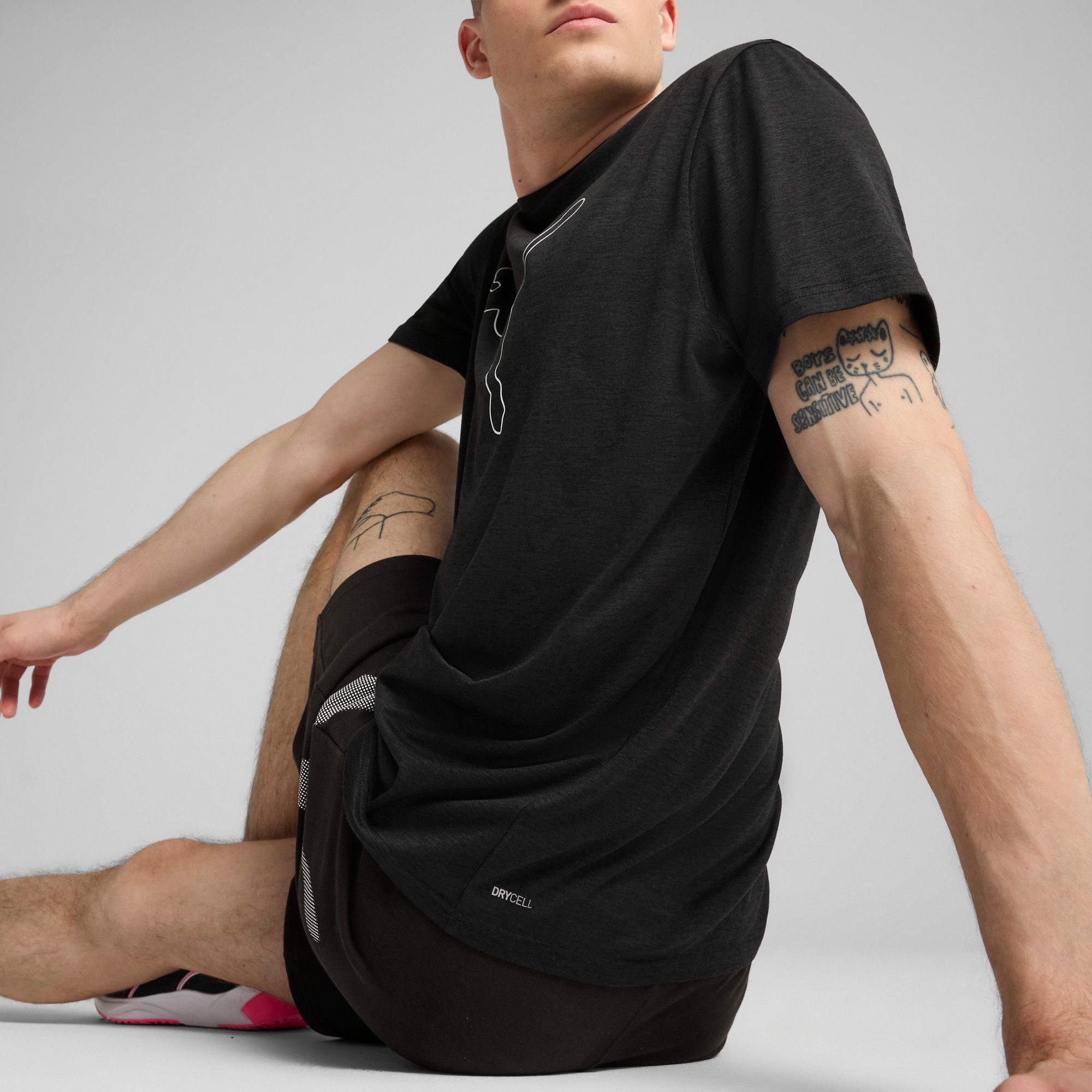PUMA Trainingsshirt M TAD ESSENTIAL HEATHER CAT TEE (CF LARGE CAT)