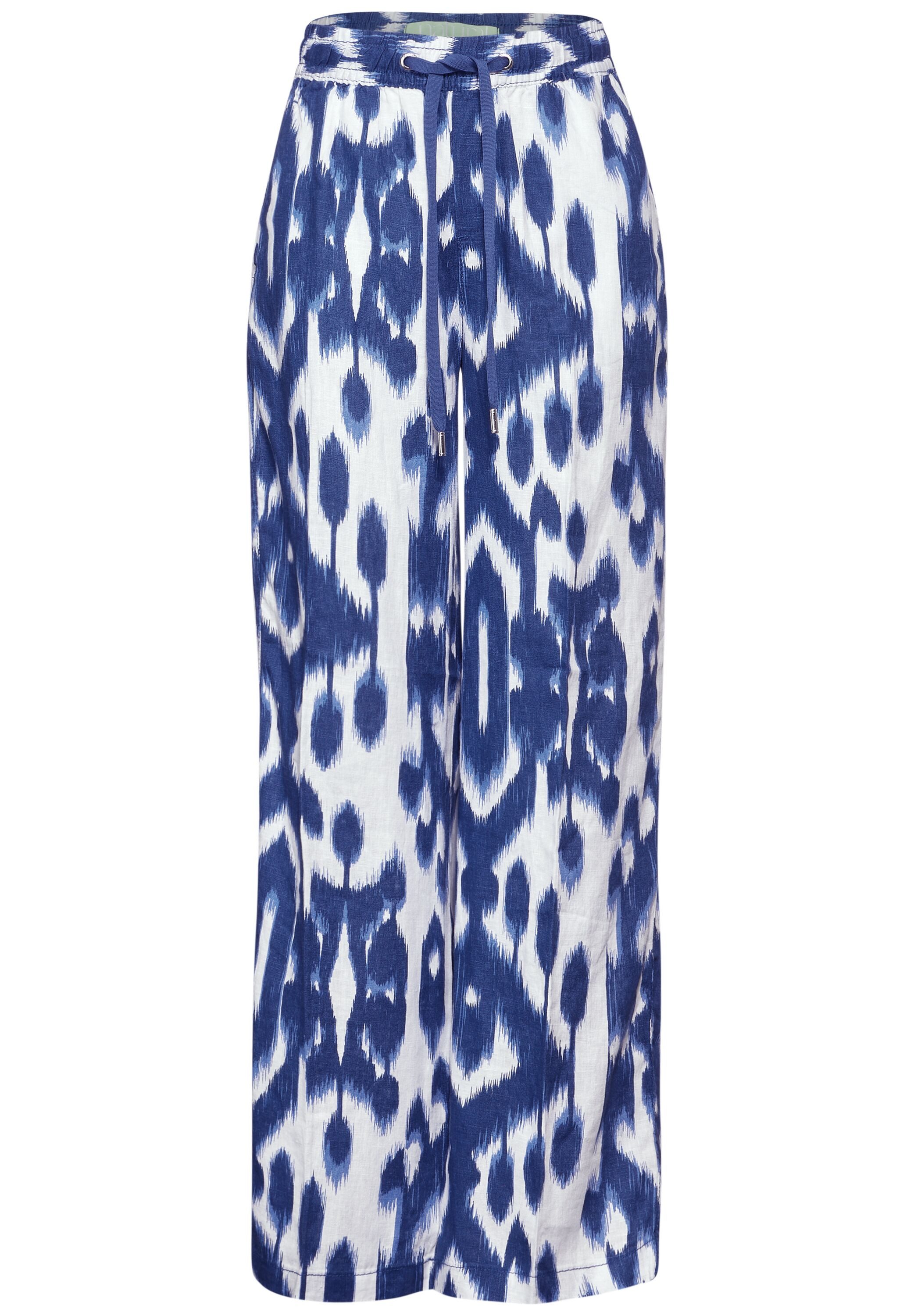STREET ONE Linnen broek met print all-over