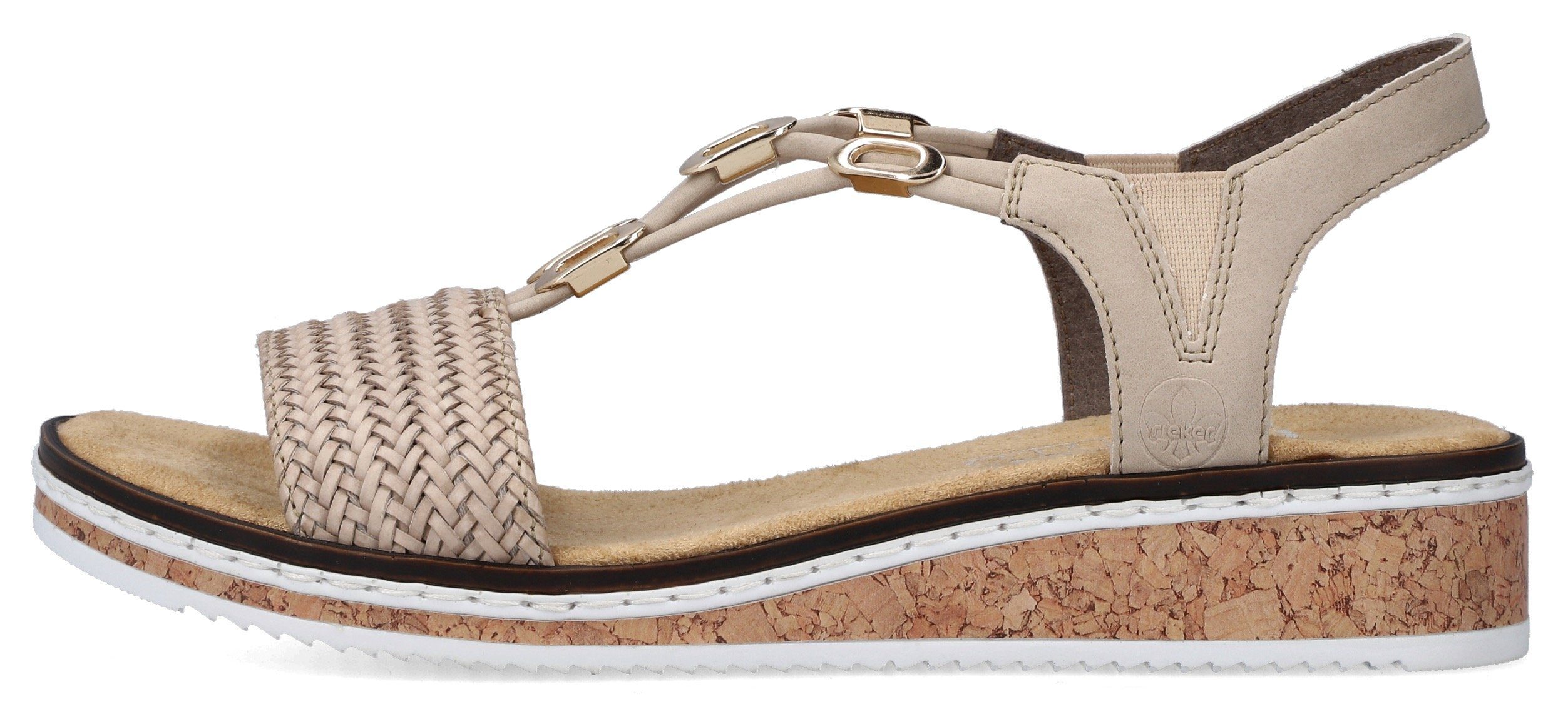 Rieker Sandalen zomerschoen, sandaal, sleehak, in gevlochten look