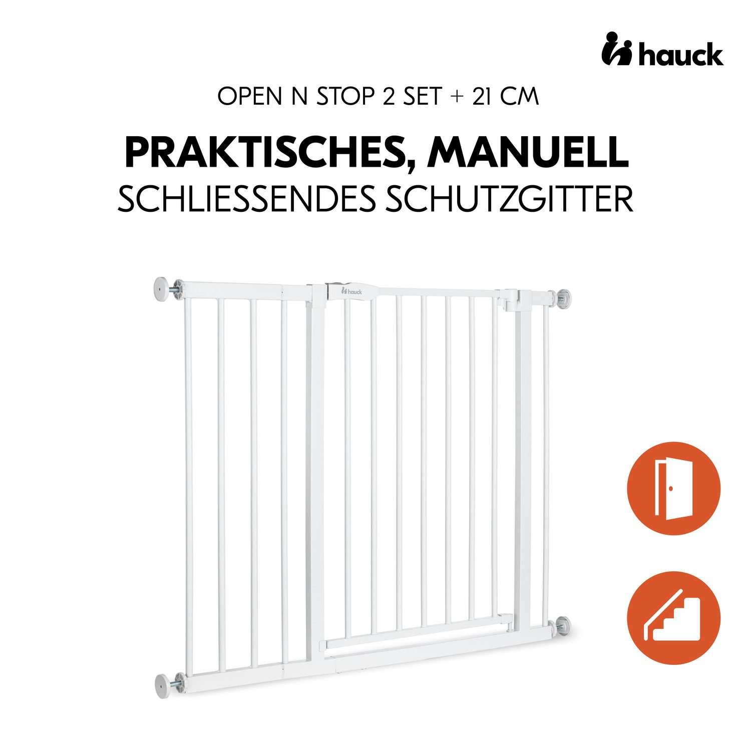 Hauck Traphek Open N Stop 2 set inclusief verlenging 21 cm, wit
