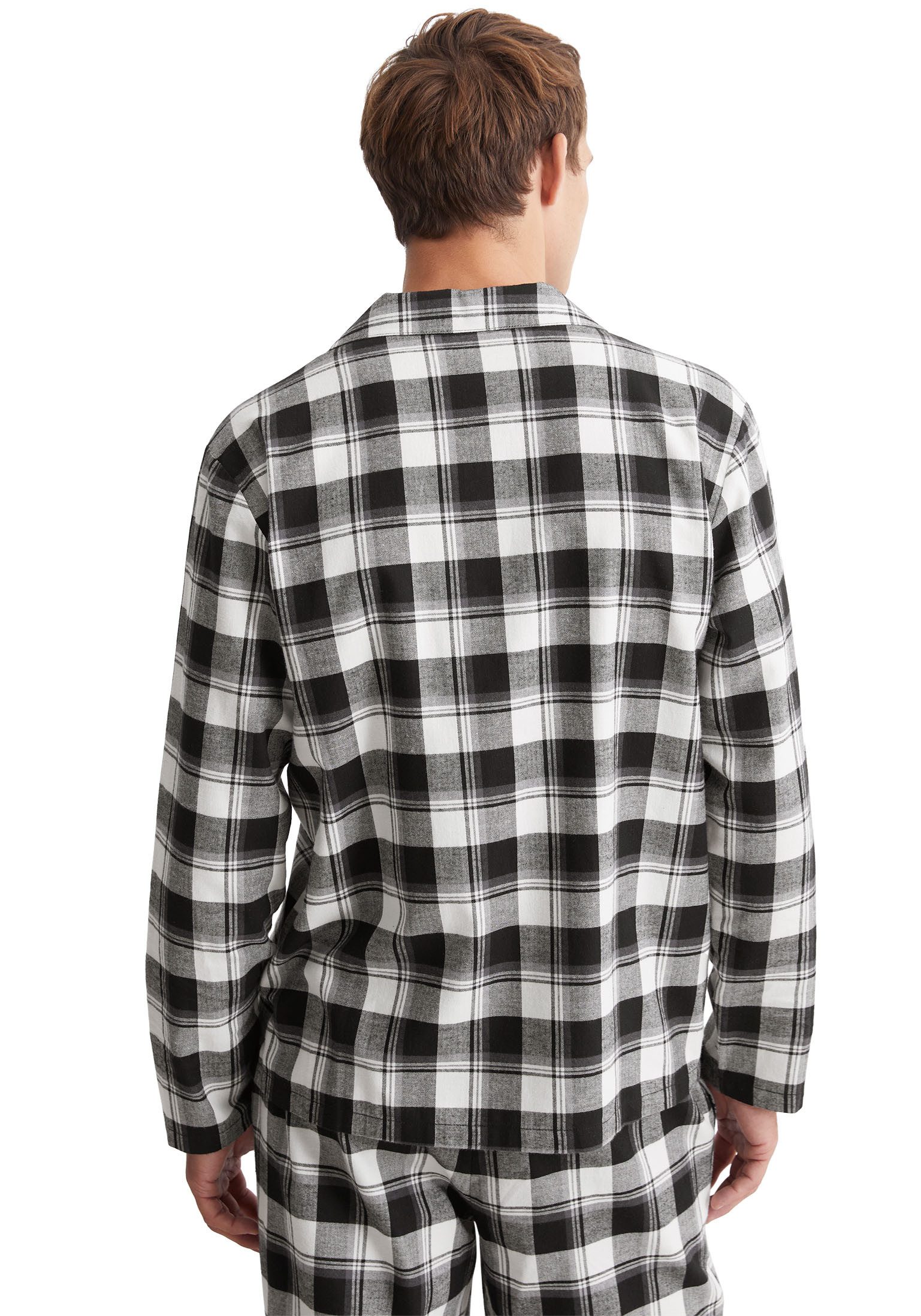 Marc O'Polo Pyjama top Homey flanel met doorknoopsluiting