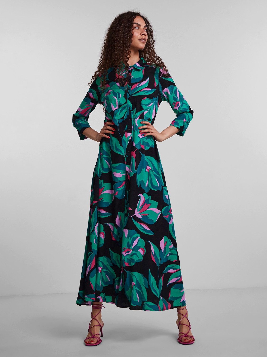 Y.A.S Jurk met overhemdkraag YASSAVANNA LONG SHIRT DRESS