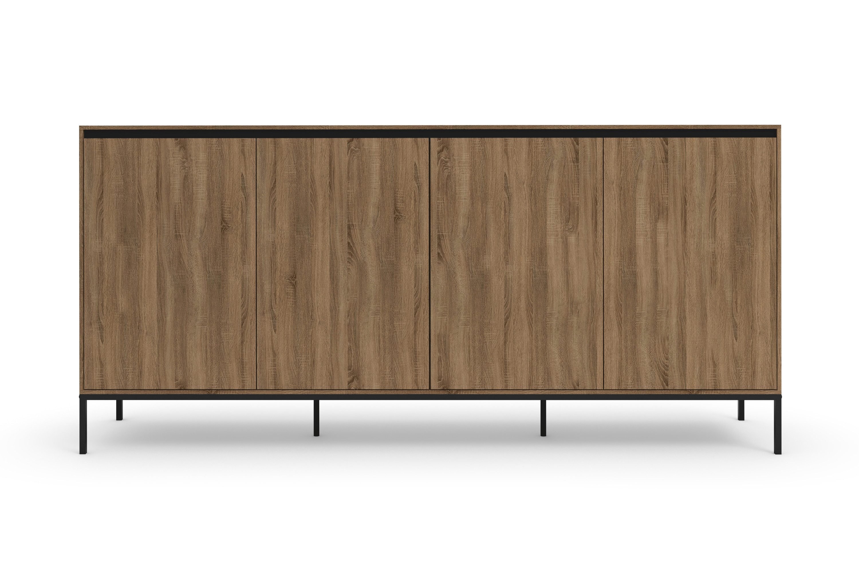 INOSIGN Dressoir Bari Commode met 4 deuren en 2 vaste inlegplanken, breedte 175 cm