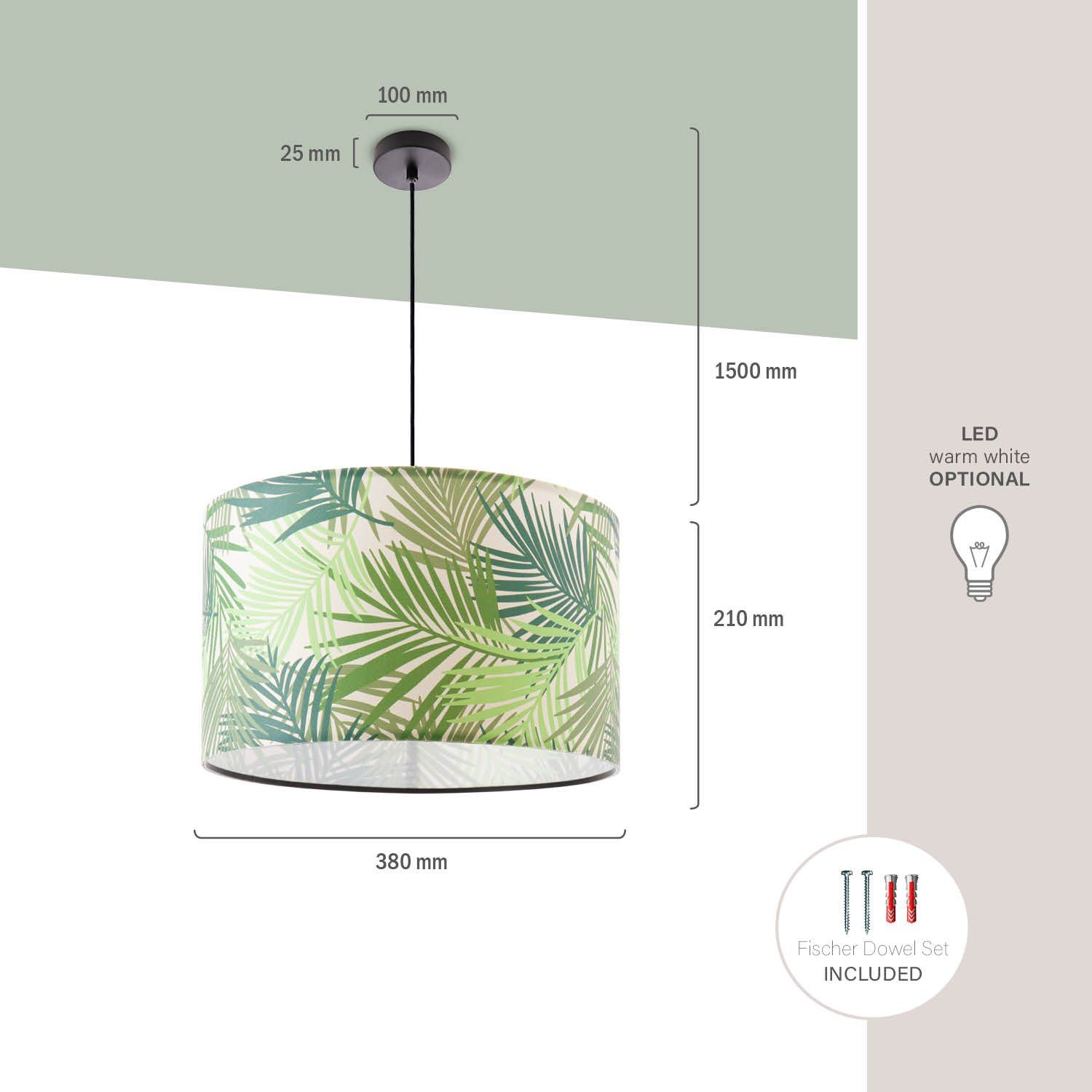 Paco Home Hanglamp Oostende 534 Eettafel lampenkap keukenlamp woonkamer modern jungle palm