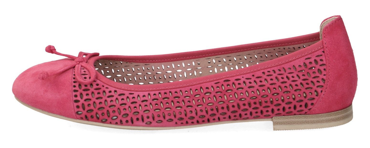 Caprice Ballerina's , blokhak, business schoen, comfortabele schoen met subtiele sierstrik
