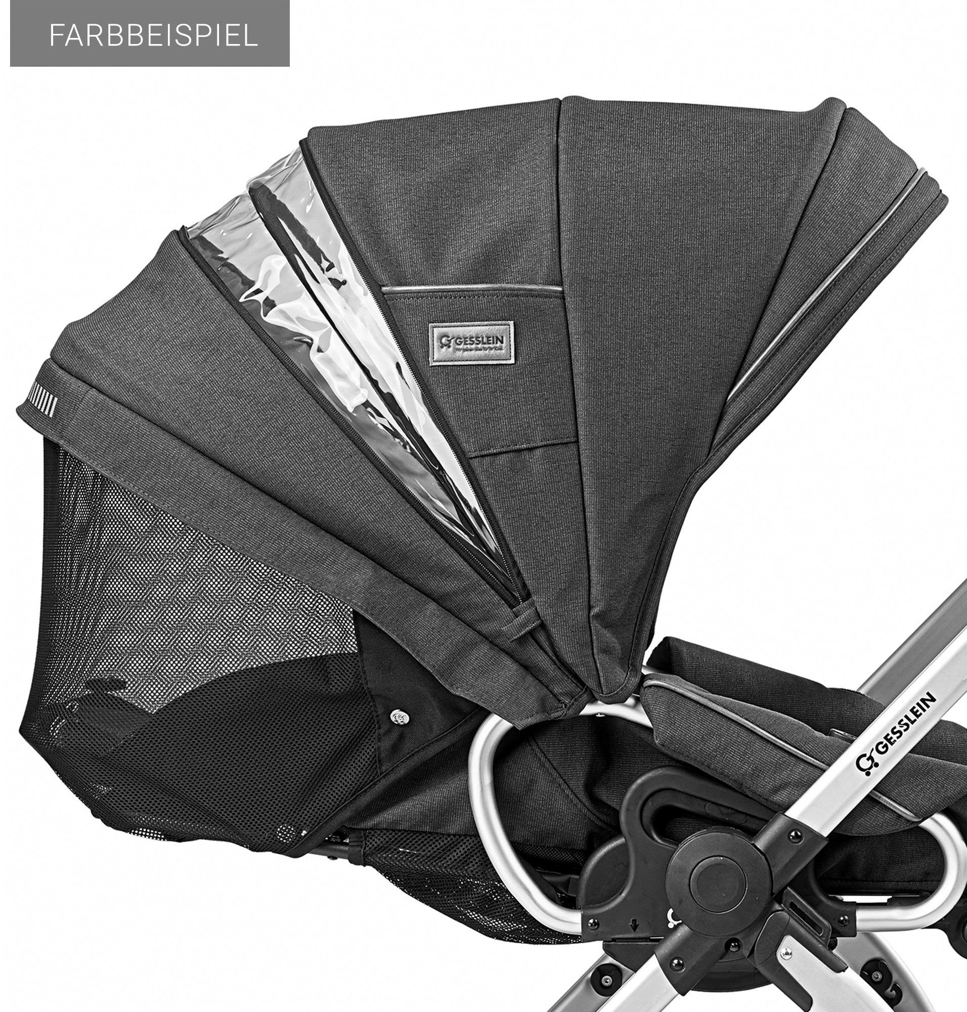 Gesslein Combi-kinderwagen FX4 Soft+ met opzetstuk Classic zwart/zwart, steengrijs