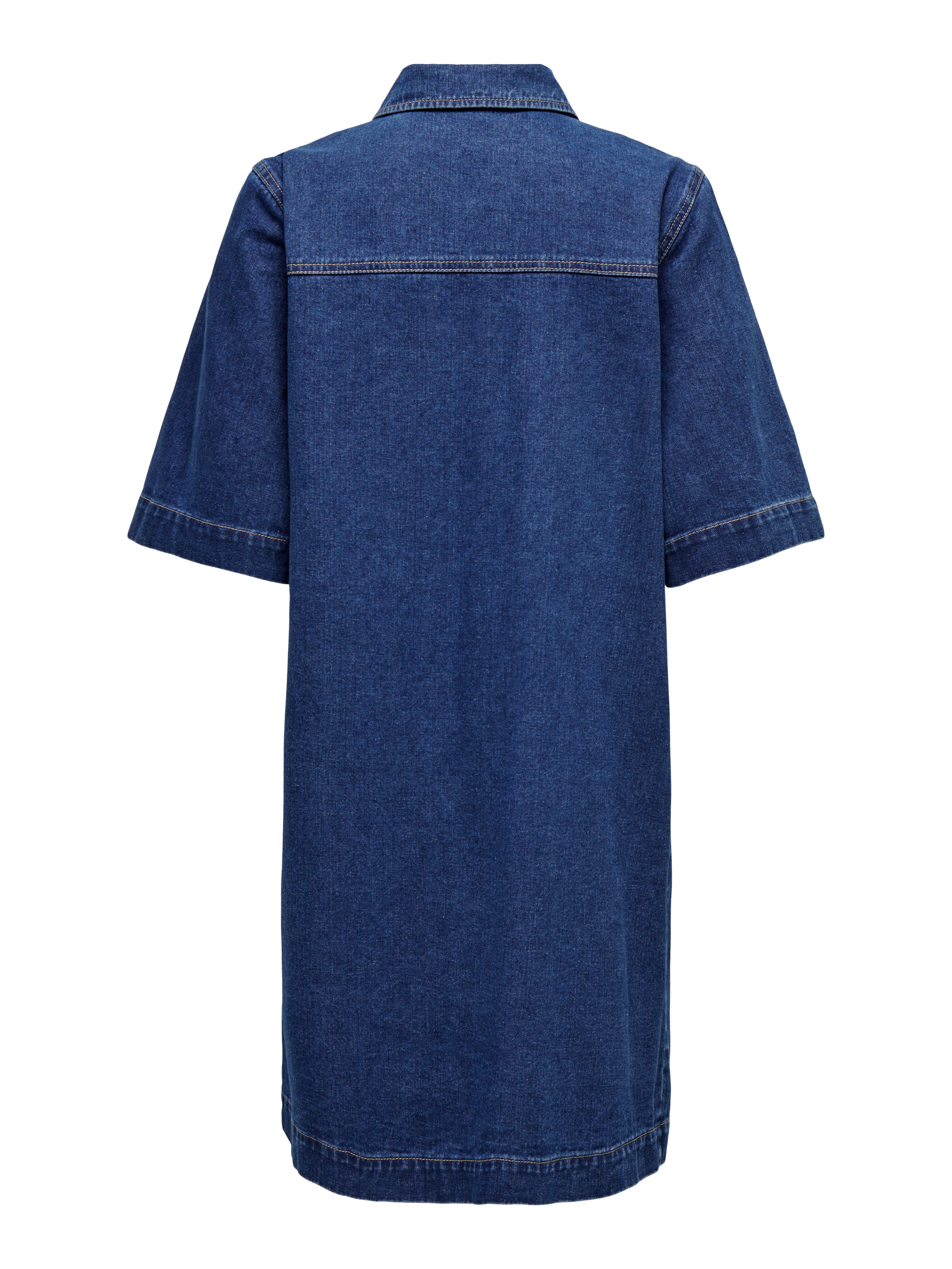 Only Jeans jurk ONLBELLE S/S BUTTON DRESS DNM GUA NOOS