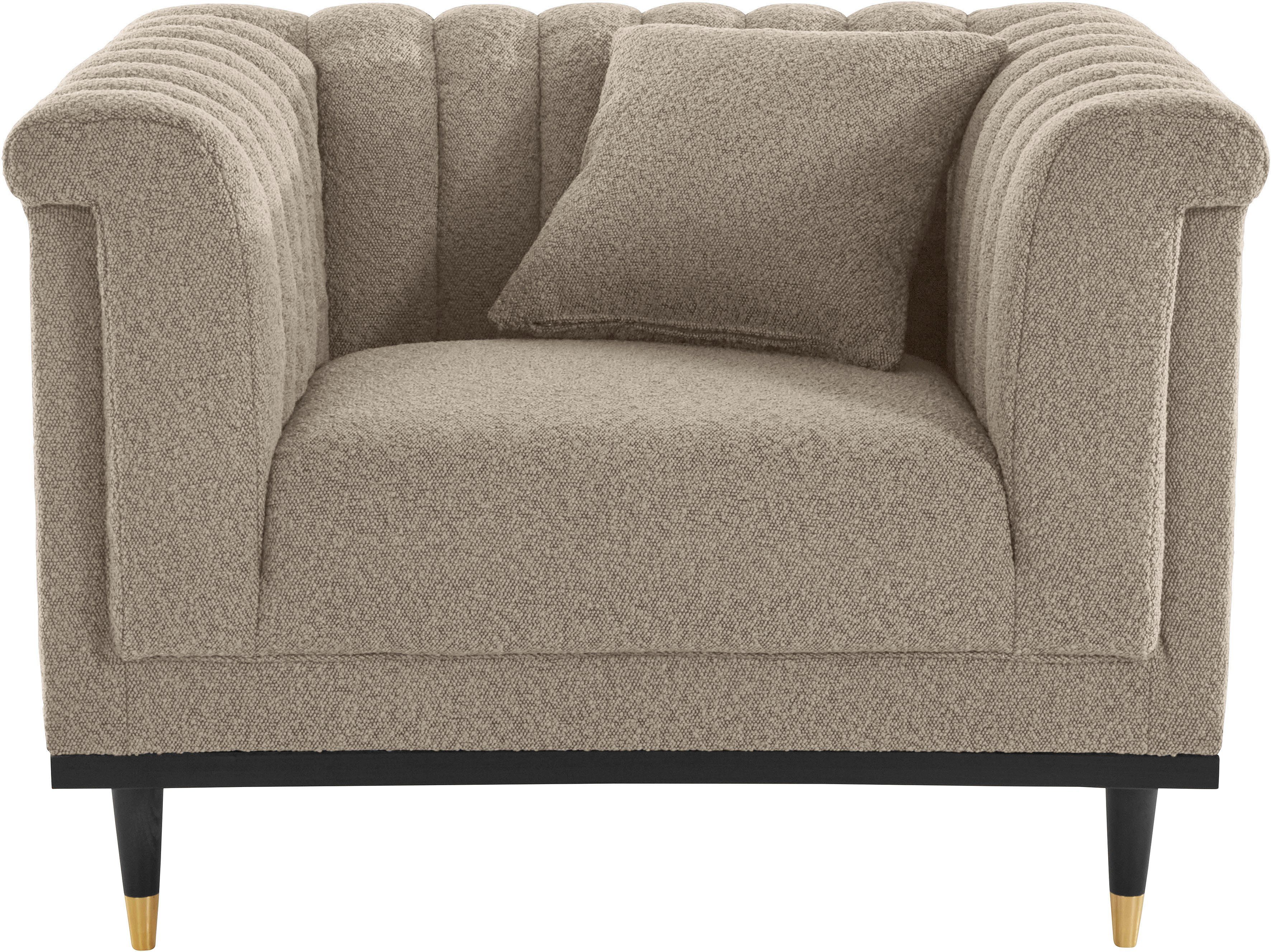 Guido Maria Kretschmer Home&Living Cocktailfauteuil Chamby New stoel bouclé-structuurbekleding met stiksels bij de leuning