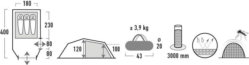 High Peak Tunneltent Falcon LW