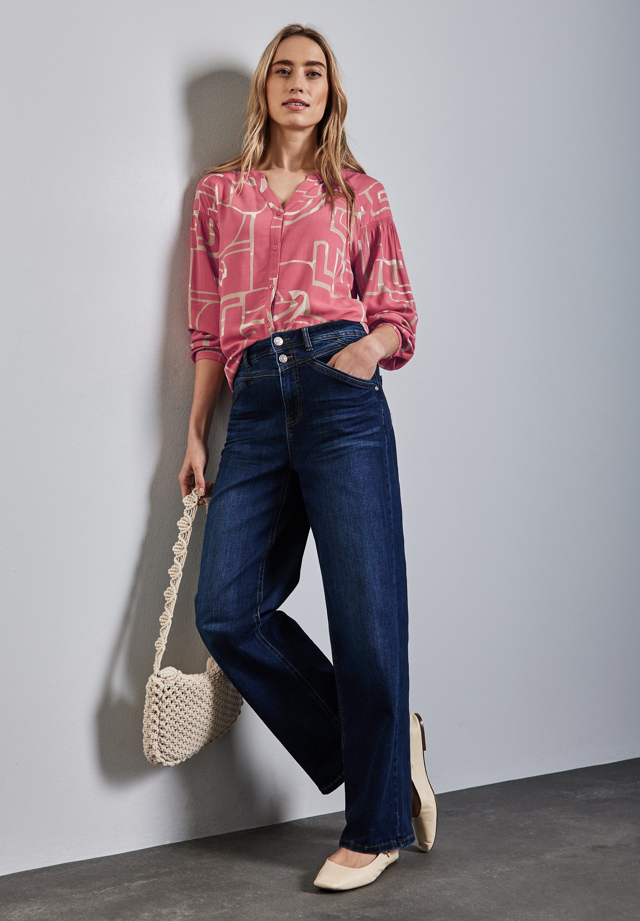 STREET ONE Blouse met lange mouwen met print all-over