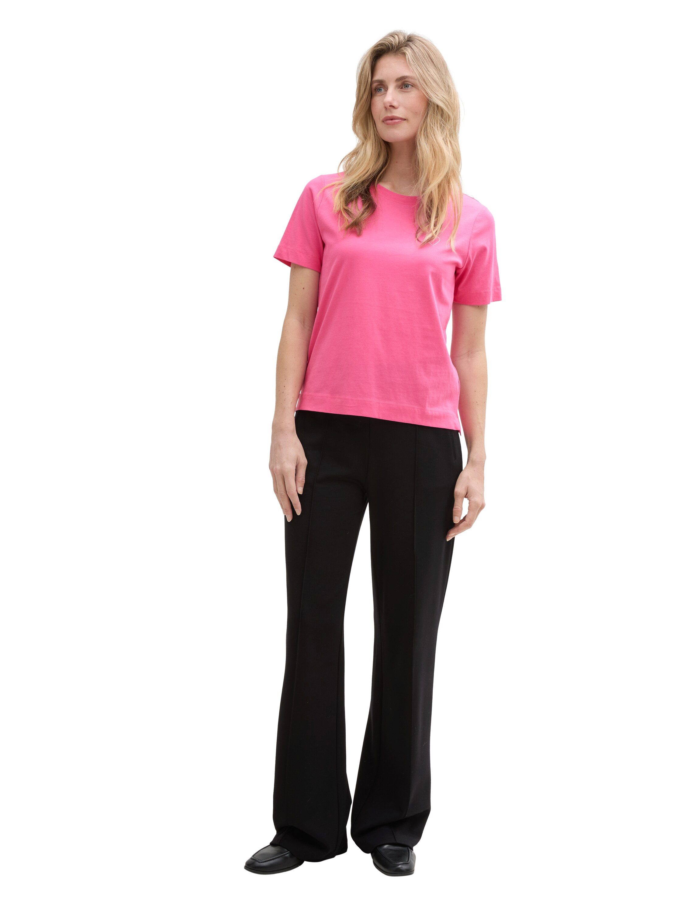 Tom Tailor Shirt met ronde hals met hartmotief als frontprint