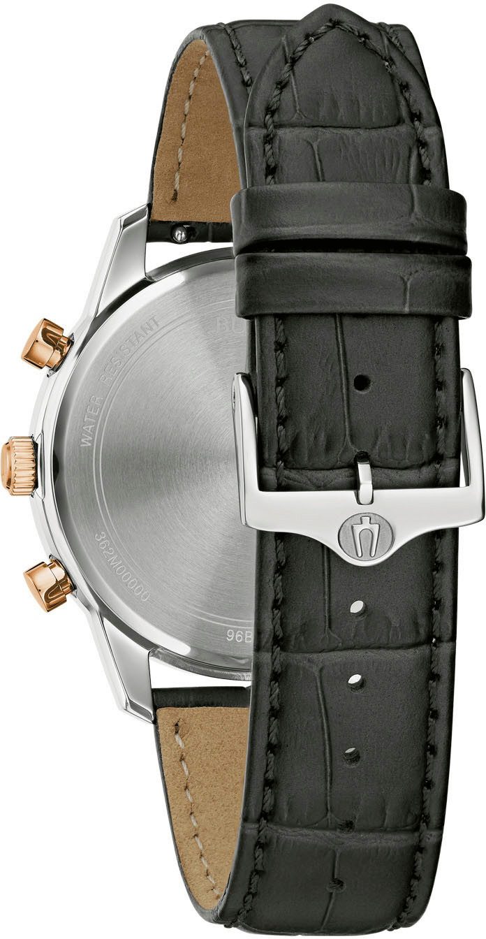 Bulova Chronograaf 96B413 Horloge, quartz, herenhorloge, dameshorloge, leren band, datum