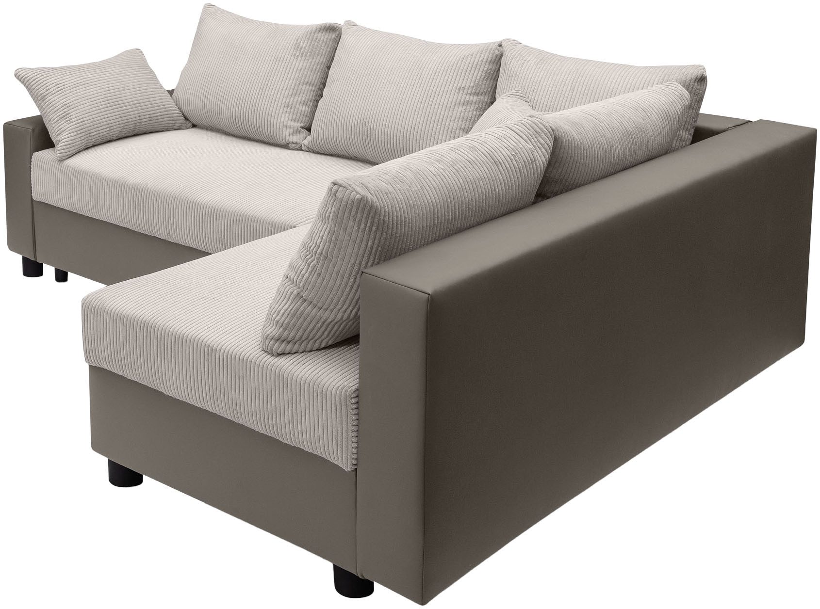 COLLECTION AB Hoekbank Parma L-vorm met slaapfunctie en bedlade, inclusief kussens, bonell-federkern