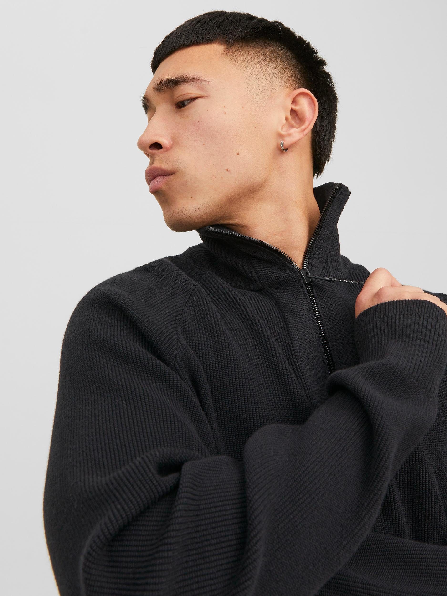 Jack & Jones Trui met staande kraag JCOFILO KNIT HALF ZIP SN