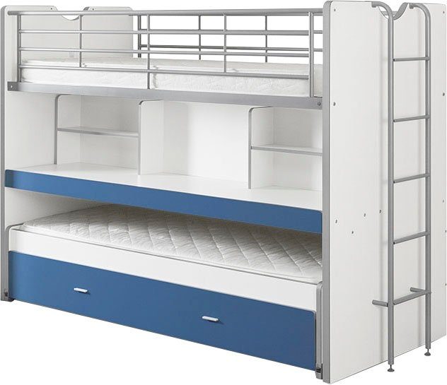 Vipack Hoogslaper met 2 ligoppervlakken 90x 200 cm en 1 onderbedlade of 3e ligoppervlak