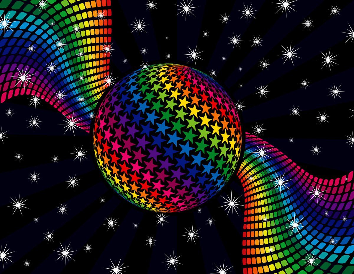 Papermoon Fotobehang Rainbow Disco Dance Vliesbehang, eersteklas digitale print