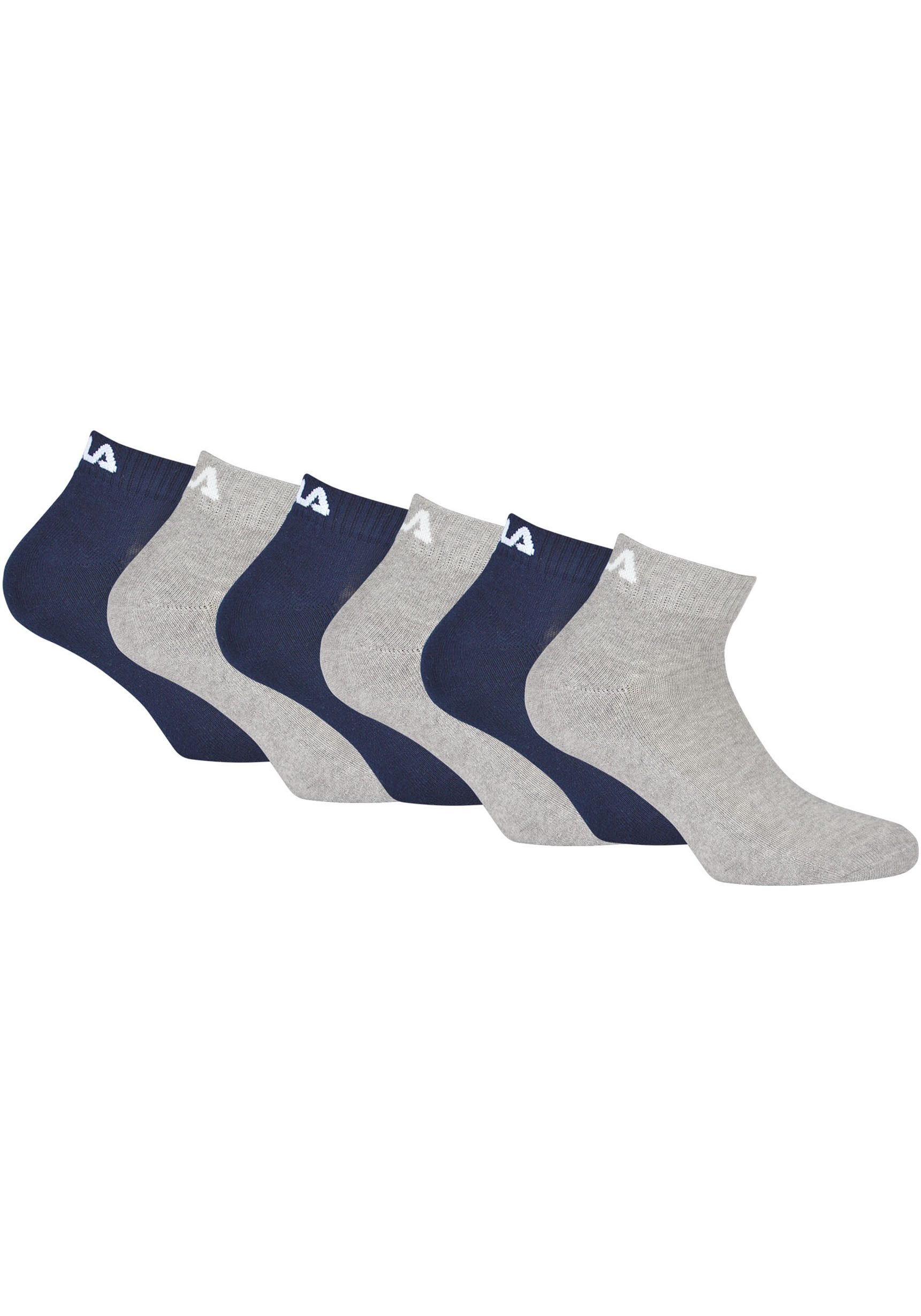 Fila Korte sokken UNISEX INVISIBLE PLAIN SOCKS Katoenmengsel, ribboorden, platte teennaad (6 paar, Set van 6)