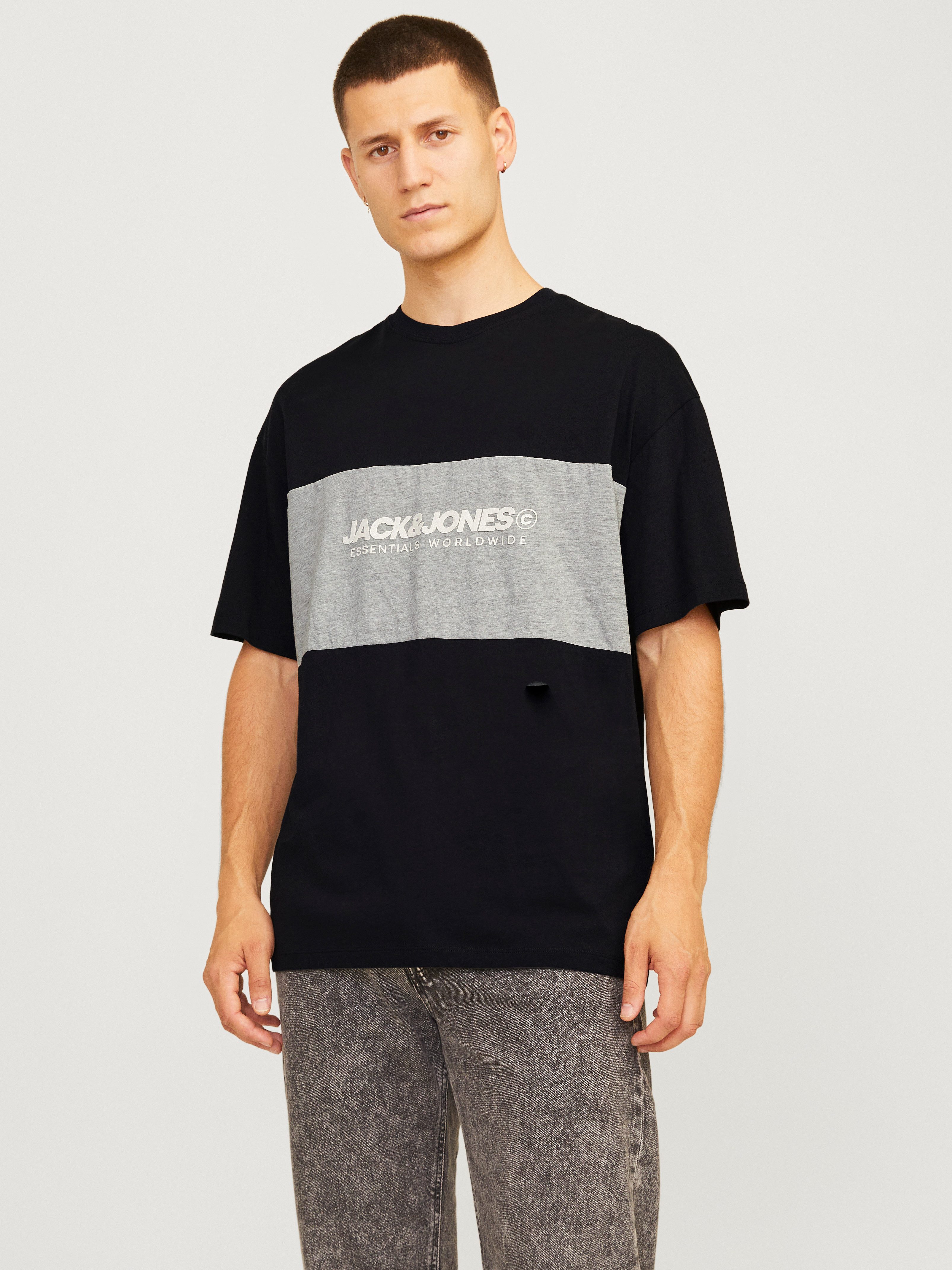 Jack & Jones Shirt met ronde hals JJELEGACY BLOCKING TEE SS O-NECK NOOS