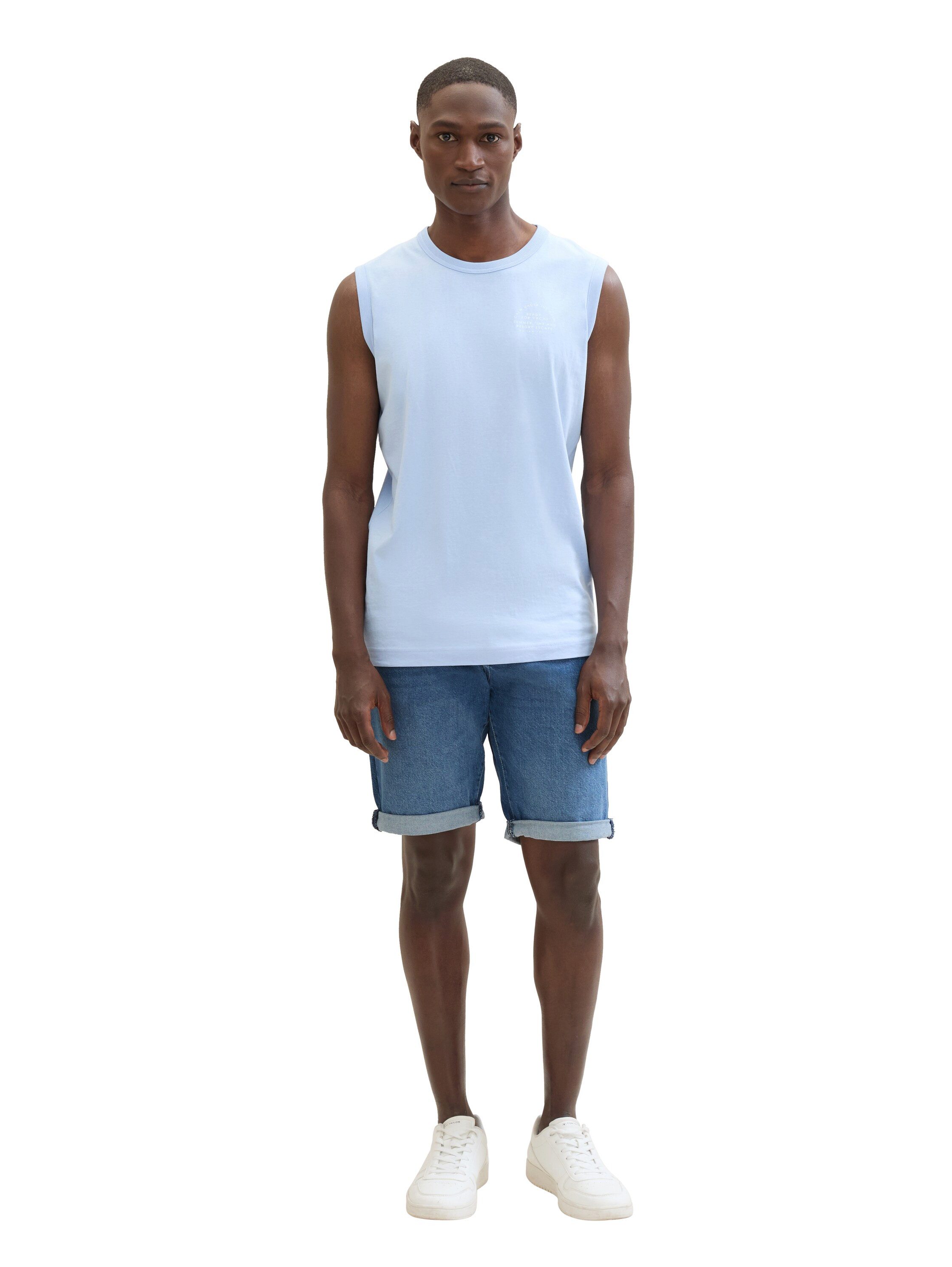Tom Tailor Jeansbermuda Josh met merklabel