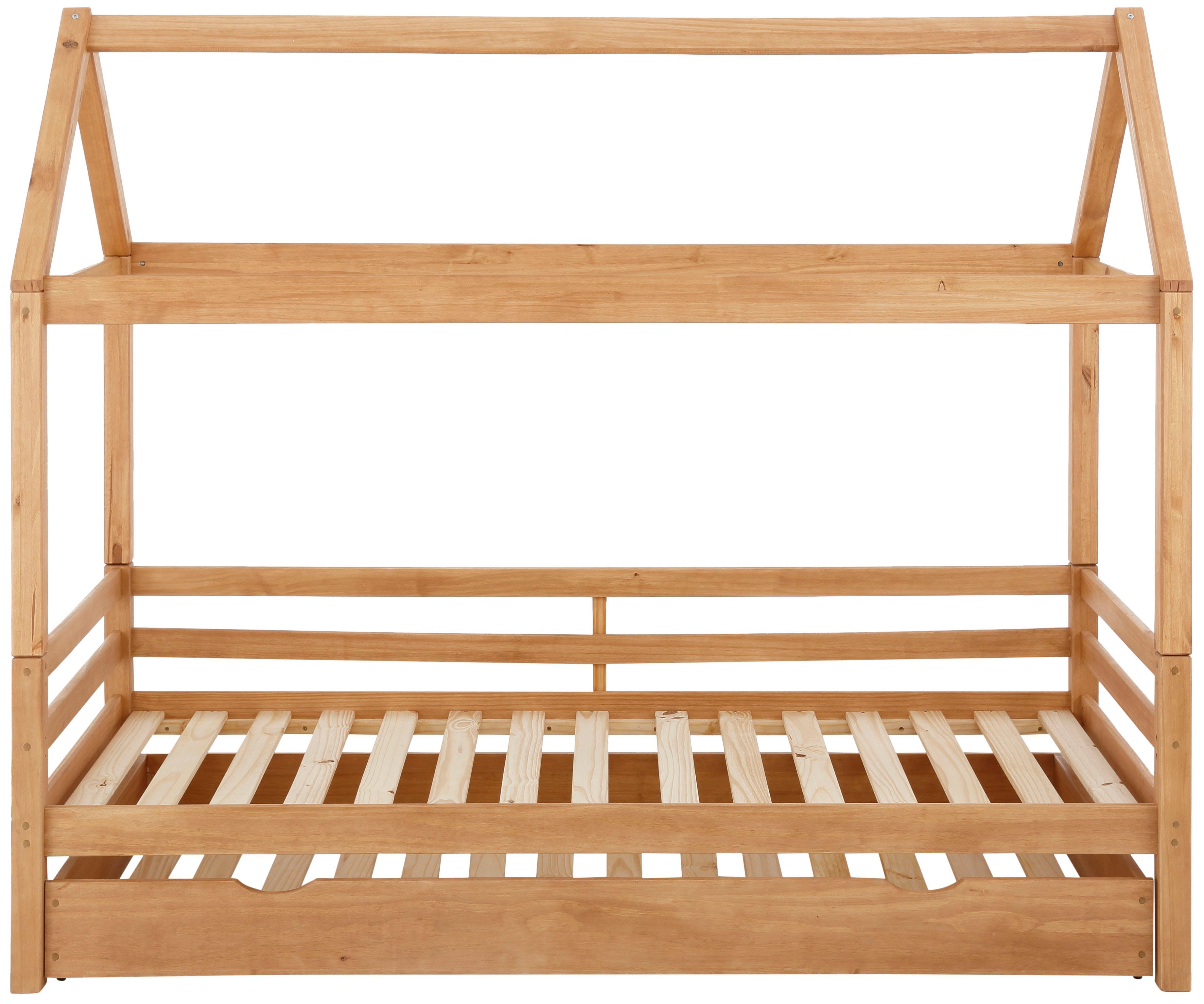 Lüttenhütt Kinderledikant Alpi inclusief bedlade en lattenbodem, ligoppervlak 90x200 cm, eenpersoonsbedden beige
