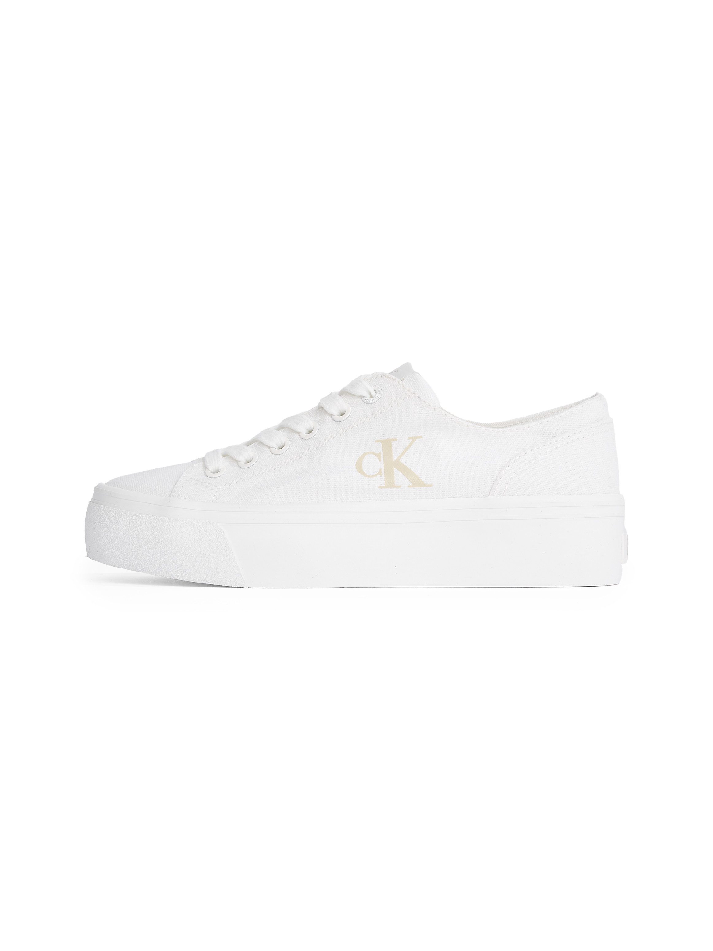 Calvin Klein Plateausneakers VULC FLATFORM LOW CV MG veterschoenen, vrijetijdsschoen, lage schoen met zijlogo