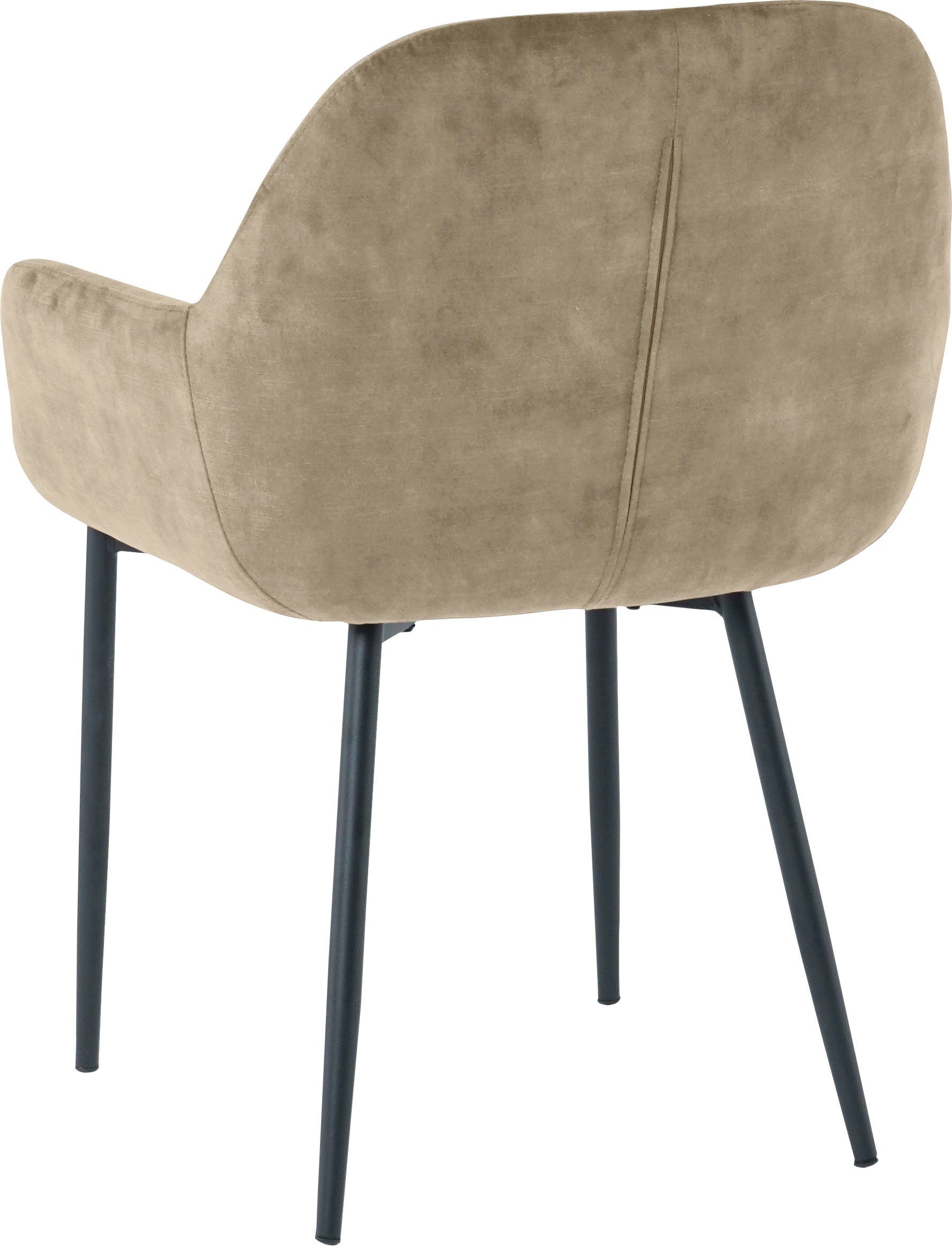 SIT Stoel met armleuningen glamoureuze bekleding in fluwelige look (set, 2 stuks)