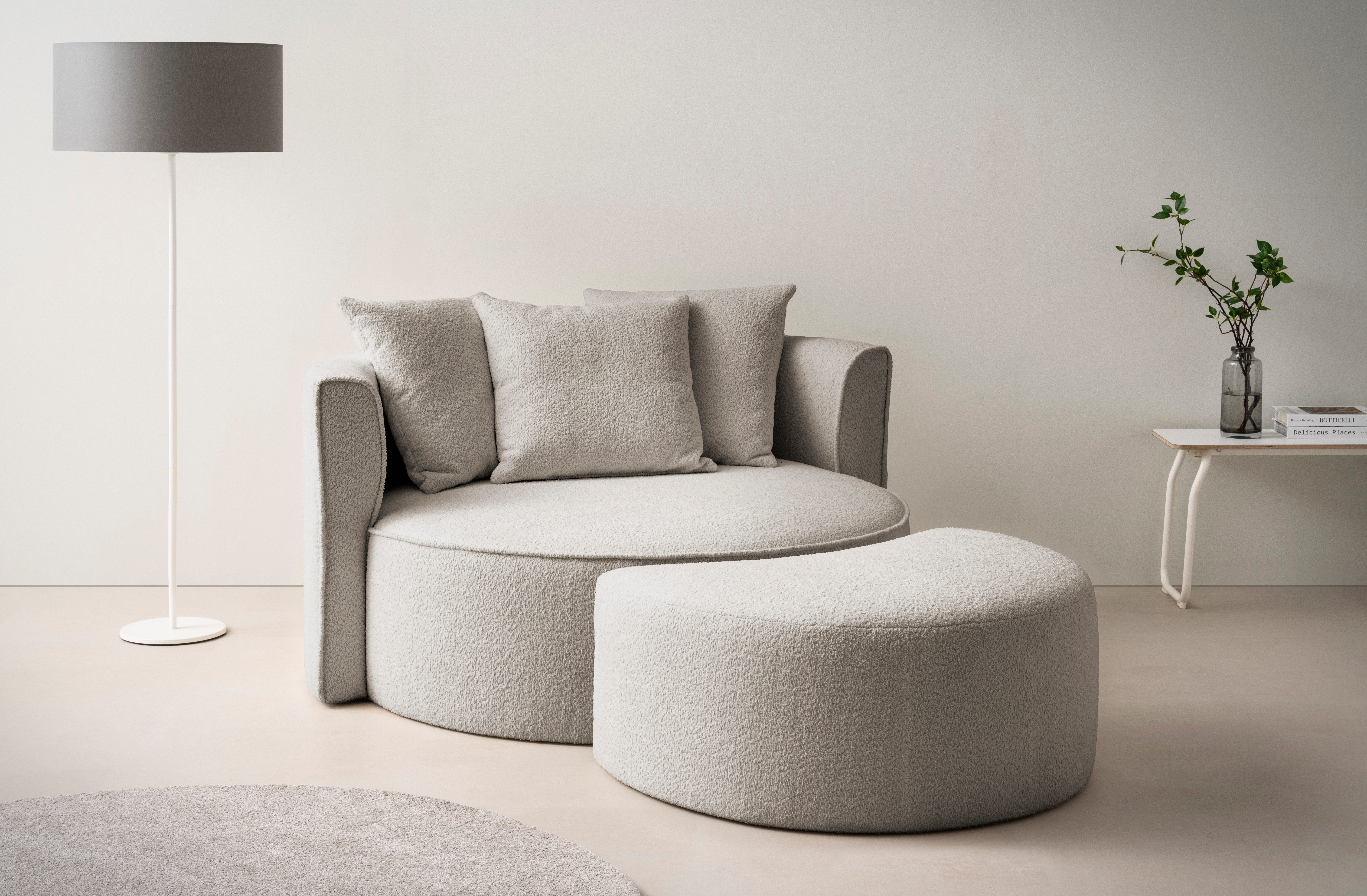 LeGer Home by Lena Gercke XXL-fauteuil Isalie, Rundsessel mit Hocker, Lesesessel, Loveseat, Big-Sess