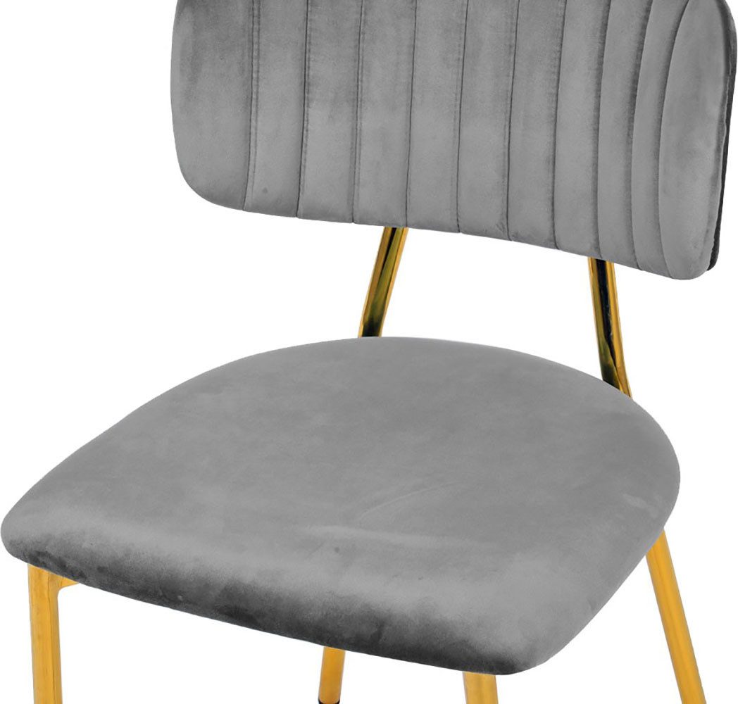 Kayoom Stoel Giselle 125 2-delige set, onderhoudsvriendelijke fluwelen bekleding met armleuningen, goudkleurige frame van roestvrij staal, fluwelen bekleding, decoratieve stiksels (set, 2 stuks)