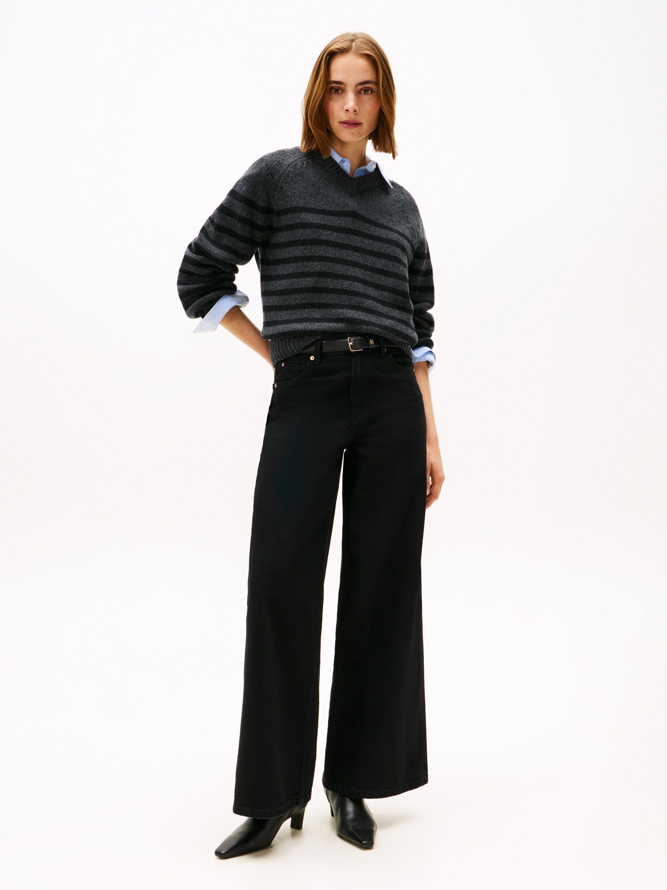 Tommy Hilfiger High-waist jeans DNM BLACK 70's WIDE LEG HW