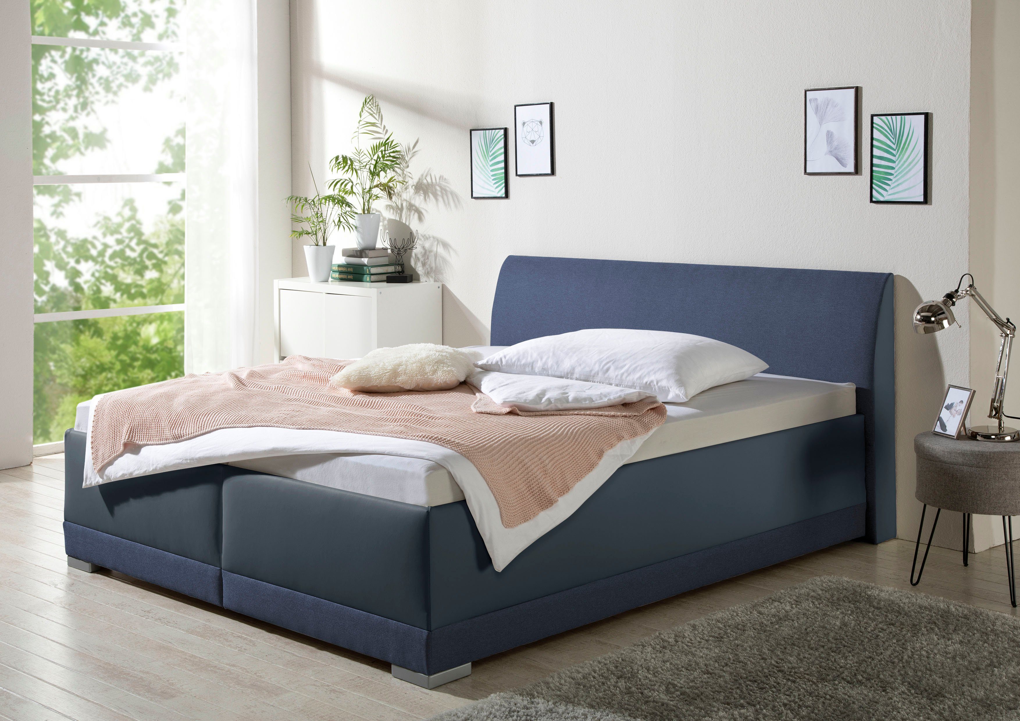 Maintal Gestoffeerd bed Makana met bedlade, ook beschikbaar in h4